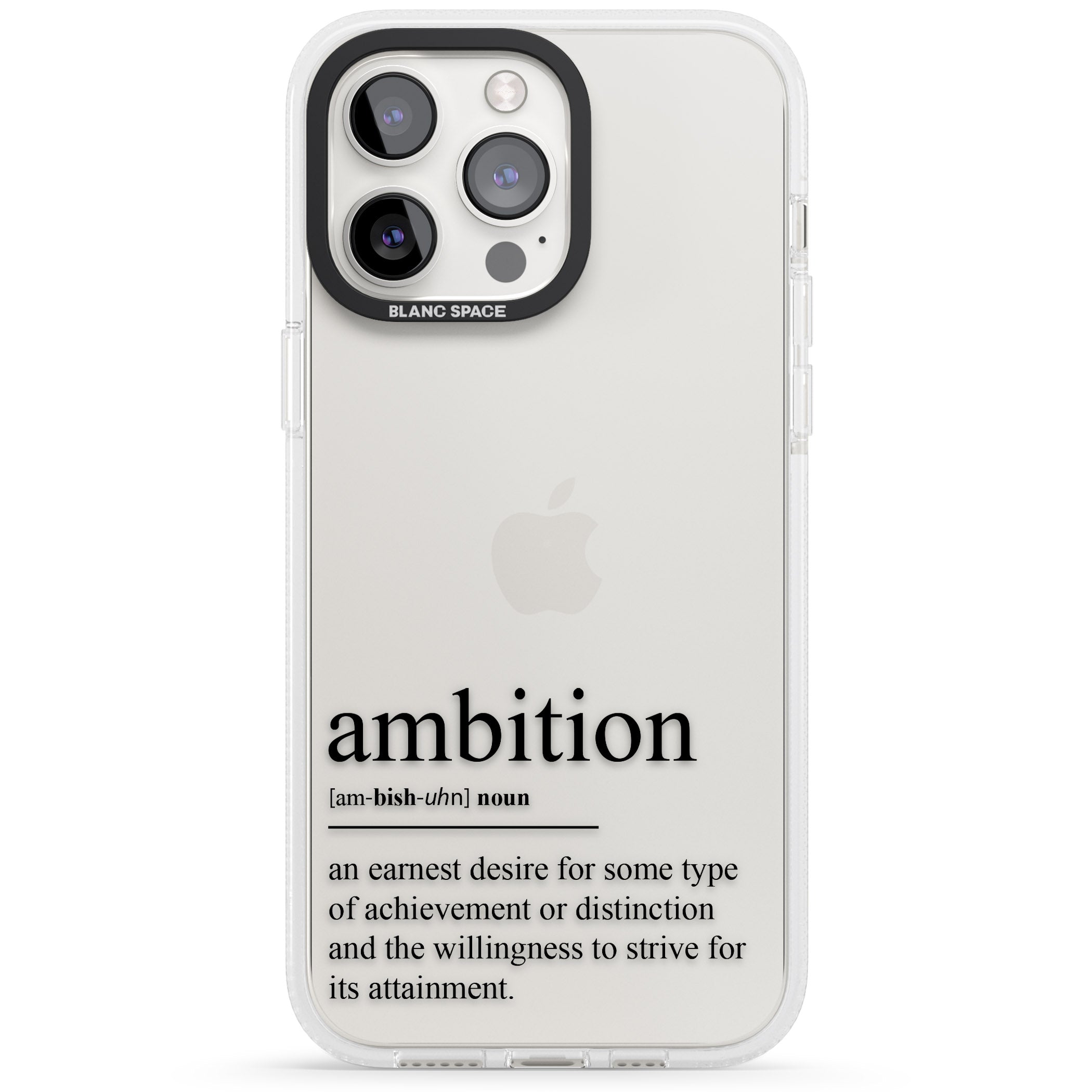 Ambition iPhone 15 Pro Max / 15 Pro / 14 Pro Max / 14 Pro / 13 Pro Clear Case Impact Air - Blanc Space