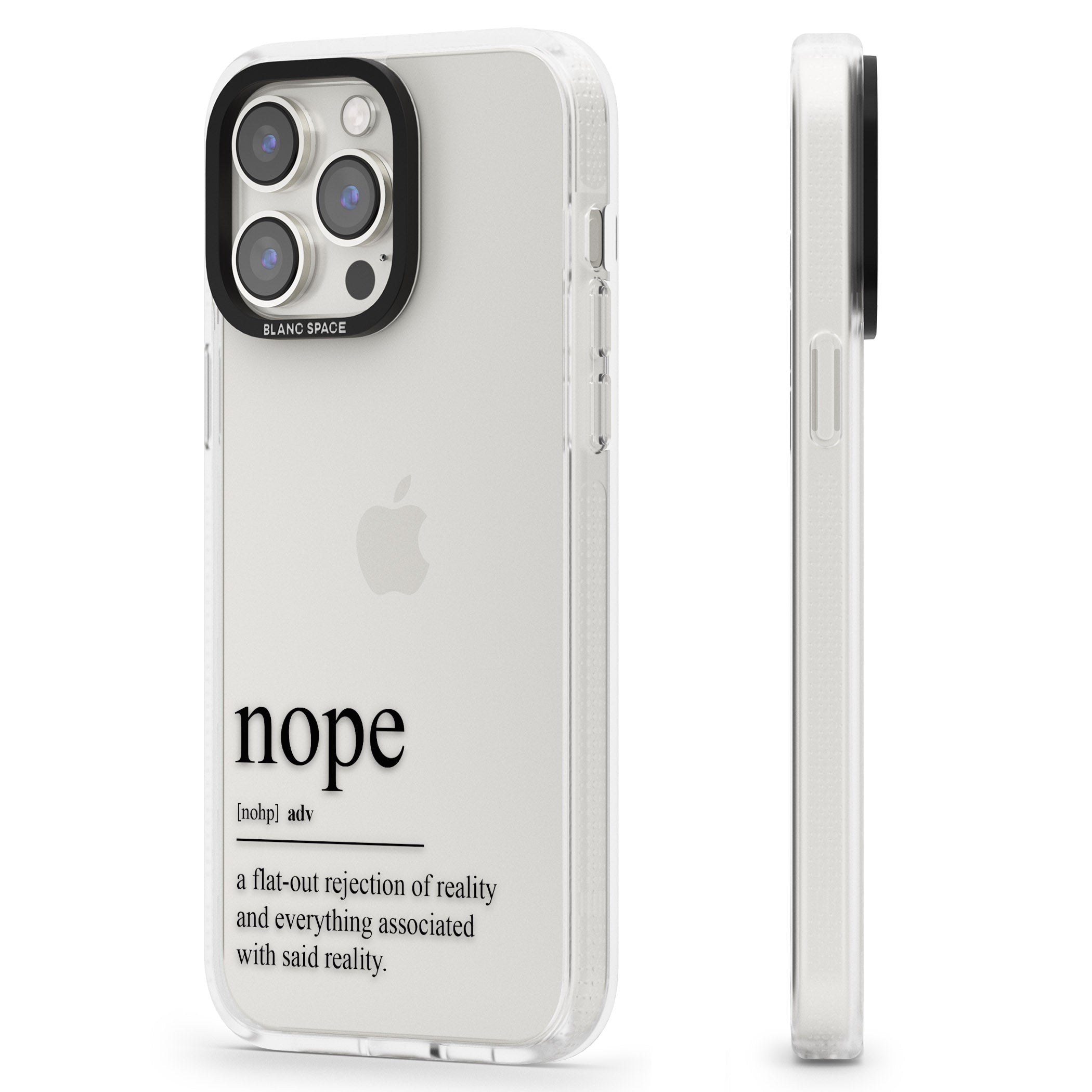 Nope iPhone 15 Pro Max / 15 Pro / 14 Pro Max / 14 Pro / 13 Pro Clear Case Impact Air - Blanc Space