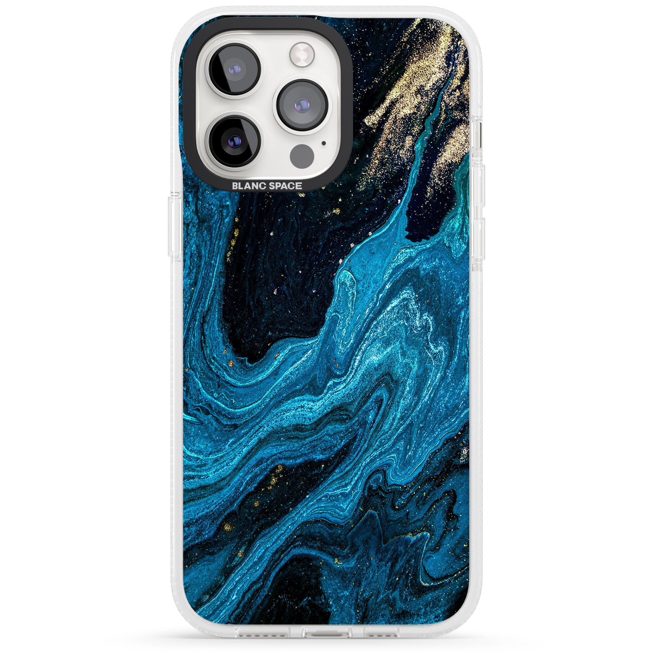 Saphire Lagoon iPhone 15 Pro Max / 15 Pro / 14 Pro Max / 14 Pro / 13 Pro Clear Case Impact Air - Blanc Space
