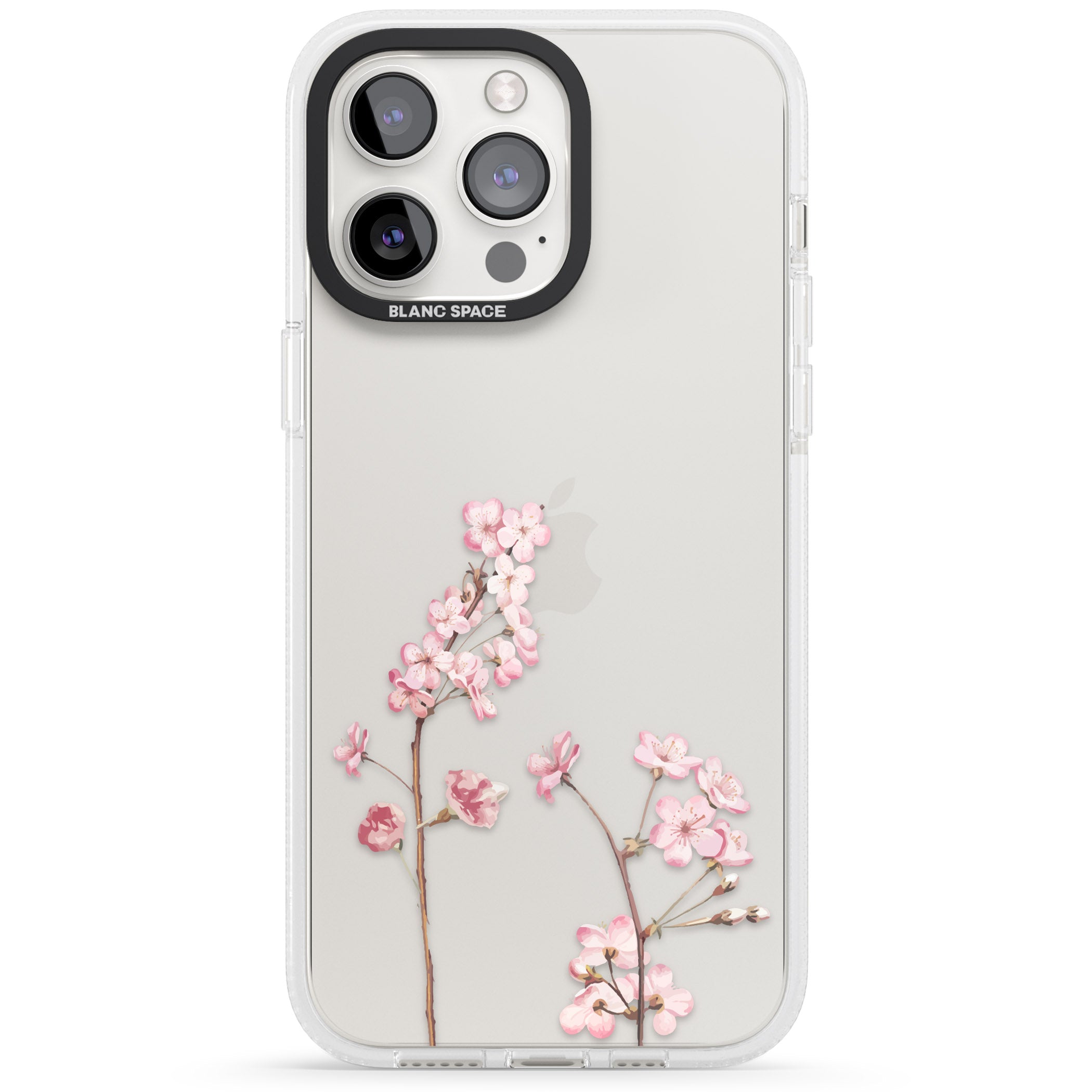 Blossom Flower iPhone 15 Pro Max / 15 Pro / 14 Pro Max / 14 Pro / 13 Pro Clear Case Impact Air - Blanc Space
