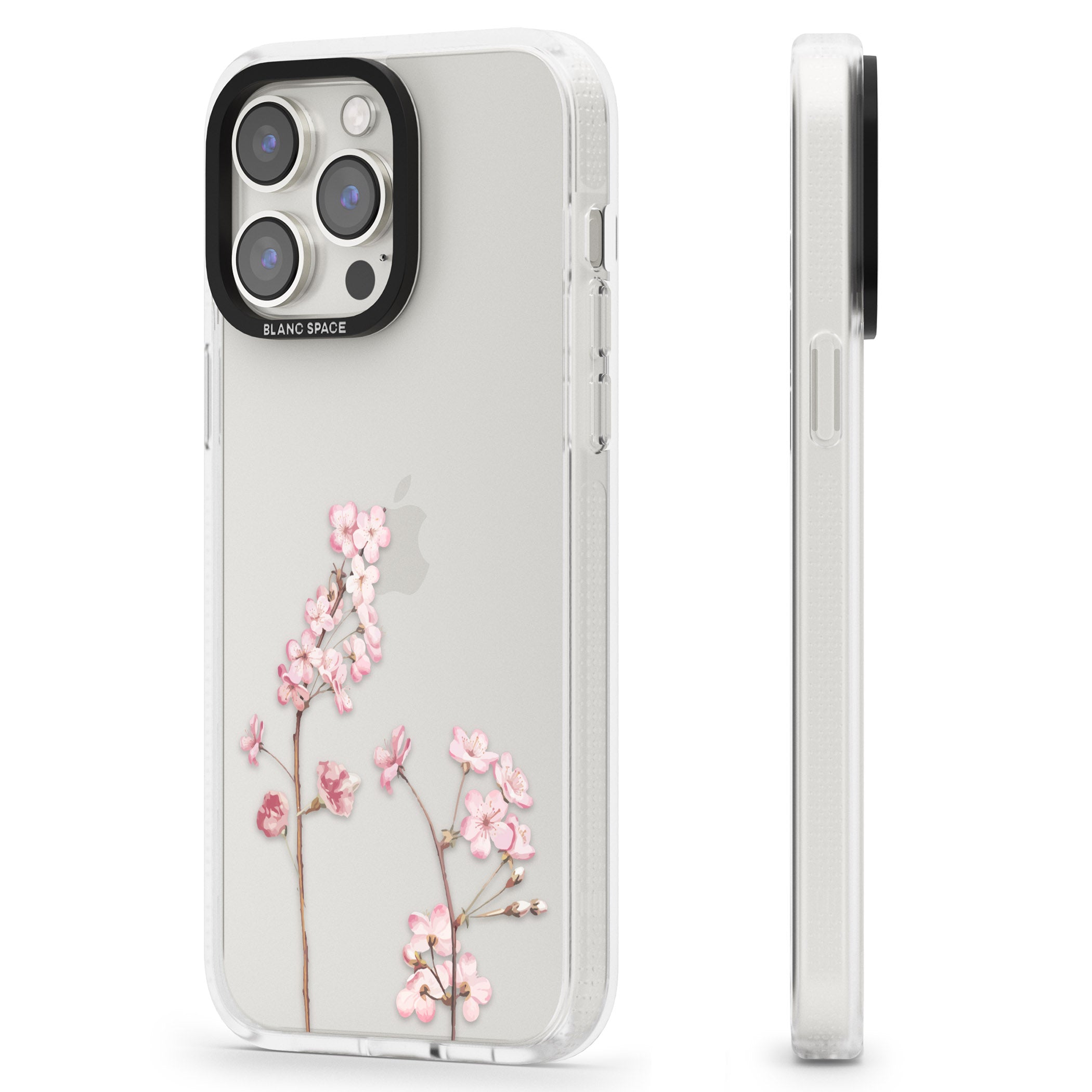 Blossom Flower iPhone 15 Pro Max / 15 Pro / 14 Pro Max / 14 Pro / 13 Pro Clear Case Impact Air - Blanc Space