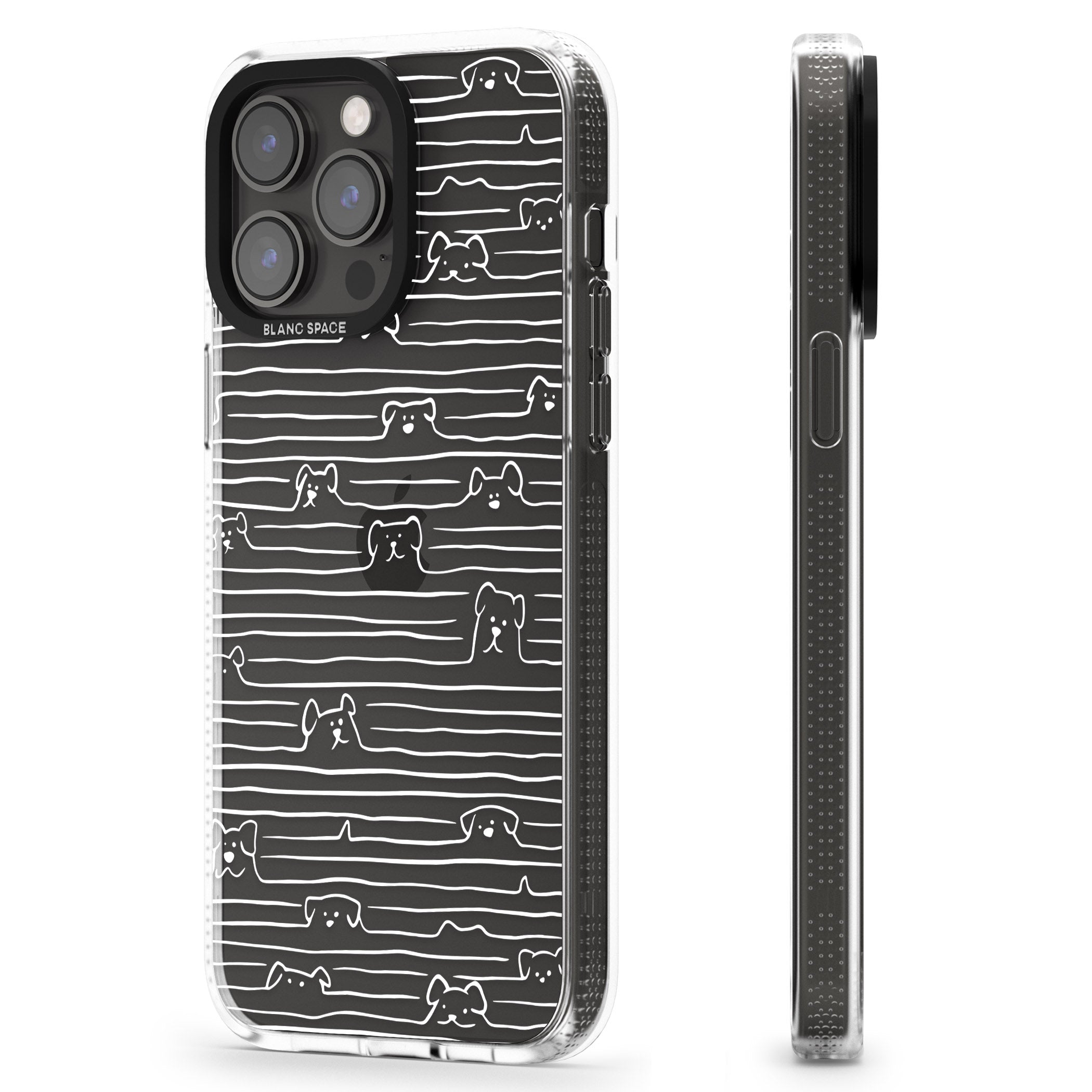 Dog Line Art - White iPhone 15 Pro Max / 15 Pro / 14 Pro Max / 14 Pro / 13 Pro Clear Case Impact Air - Blanc Space