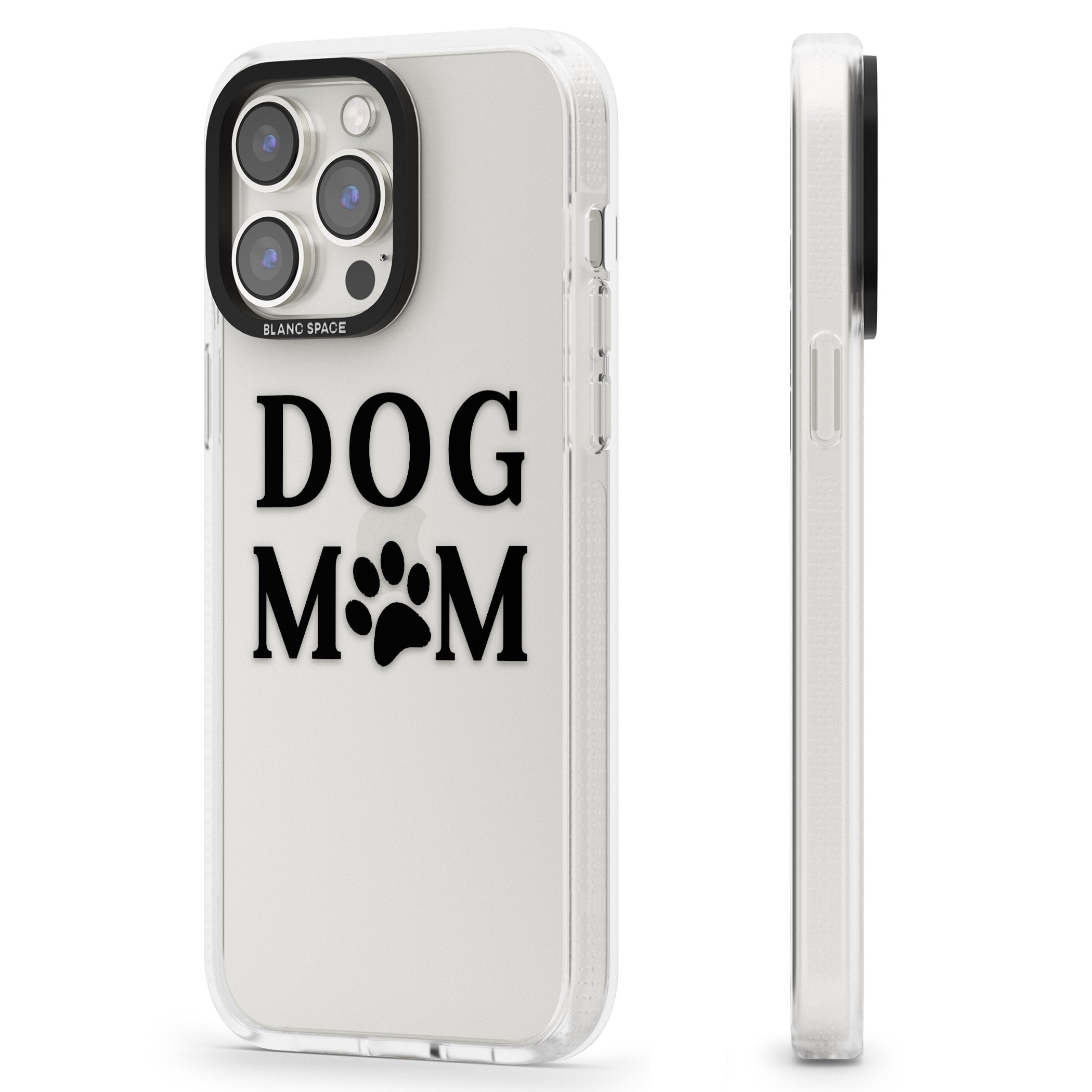 Dog Mom Paw Print iPhone 15 Pro Max / 15 Pro / 14 Pro Max / 14 Pro / 13 Pro Clear Case Impact Air - Blanc Space