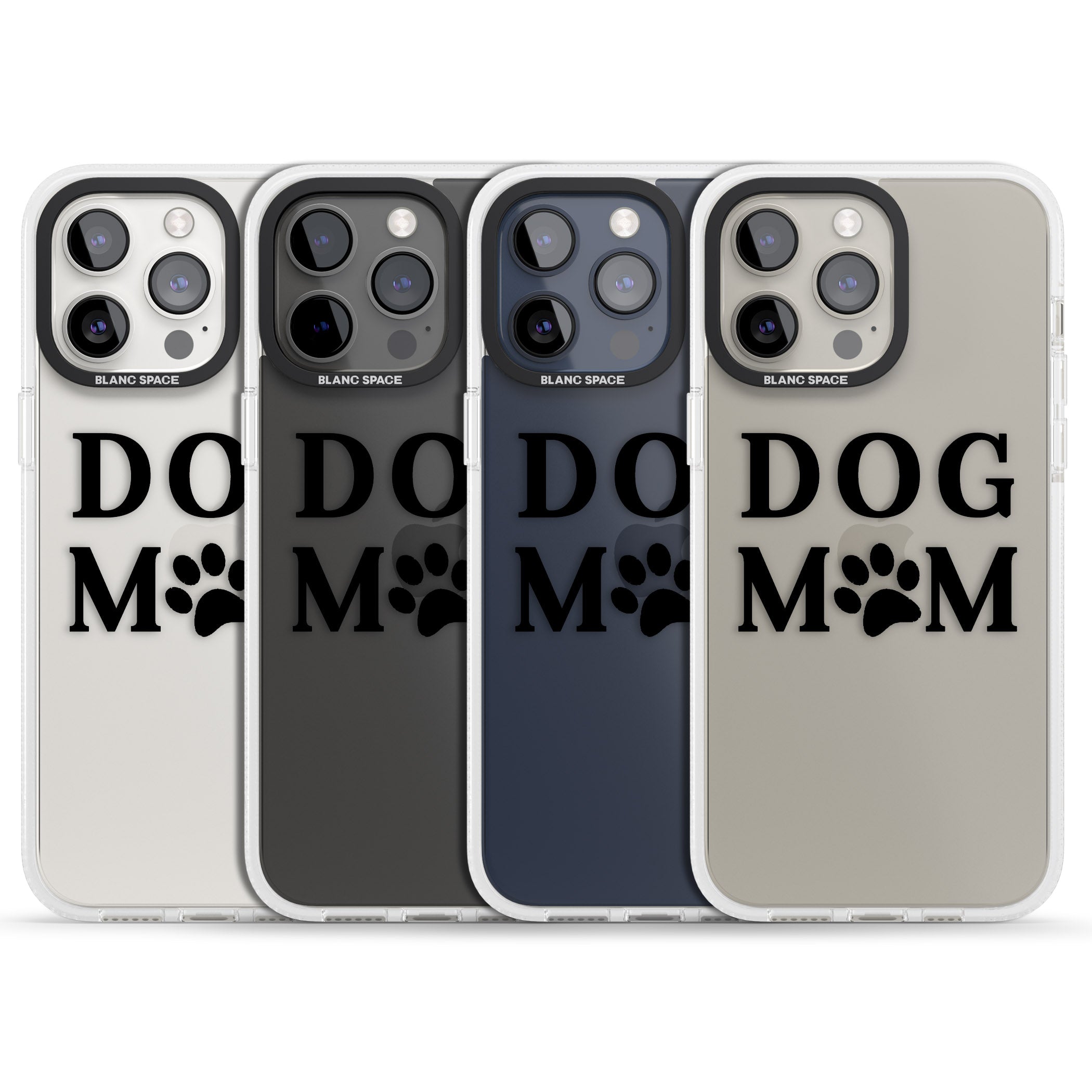 Dog Mom Paw Print iPhone 15 Pro Max / 15 Pro / 14 Pro Max / 14 Pro / 13 Pro Clear Case Impact Air - Blanc Space
