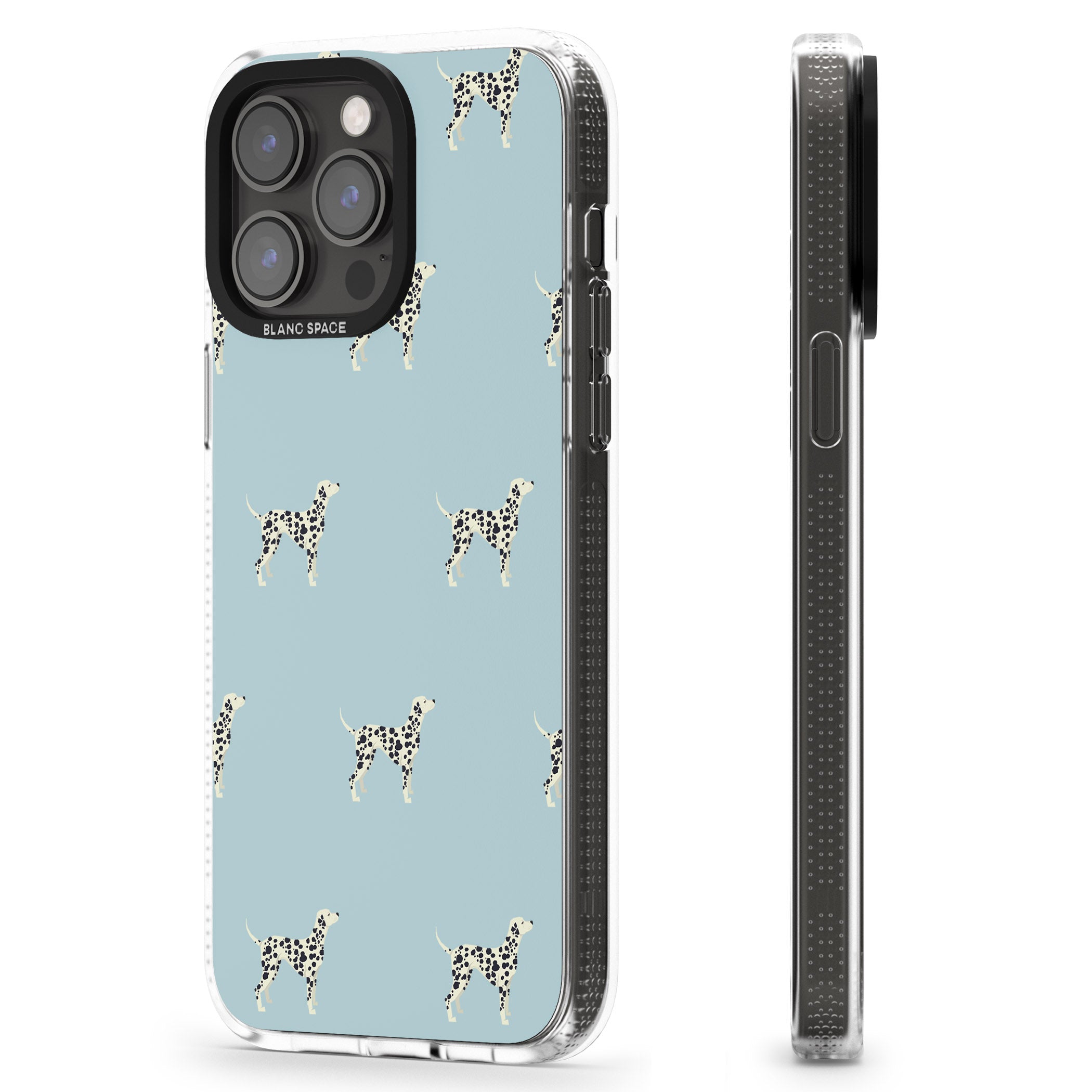 Dalmation Dog Pattern iPhone 15 Pro Max / 15 Pro / 14 Pro Max / 14 Pro / 13 Pro Clear Case Impact Air - Blanc Space
