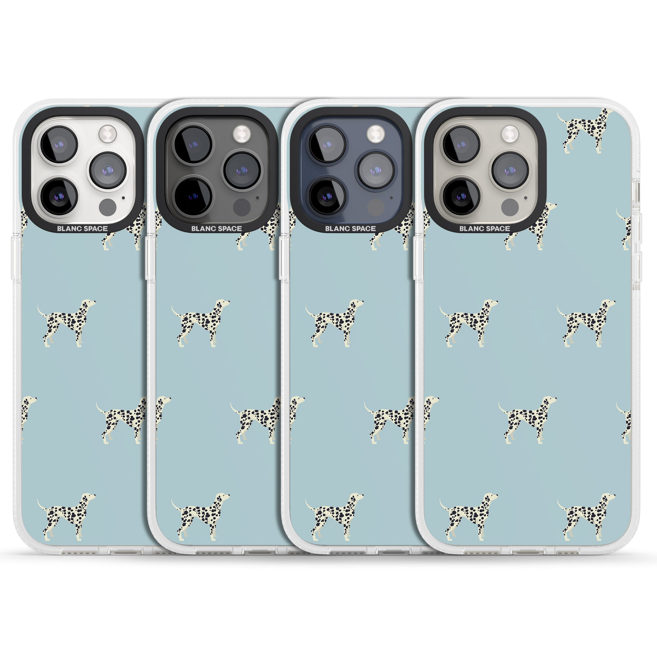 Dalmation Dog Pattern iPhone 15 Pro Max / 15 Pro / 14 Pro Max / 14 Pro / 13 Pro Clear Case Impact Air - Blanc Space