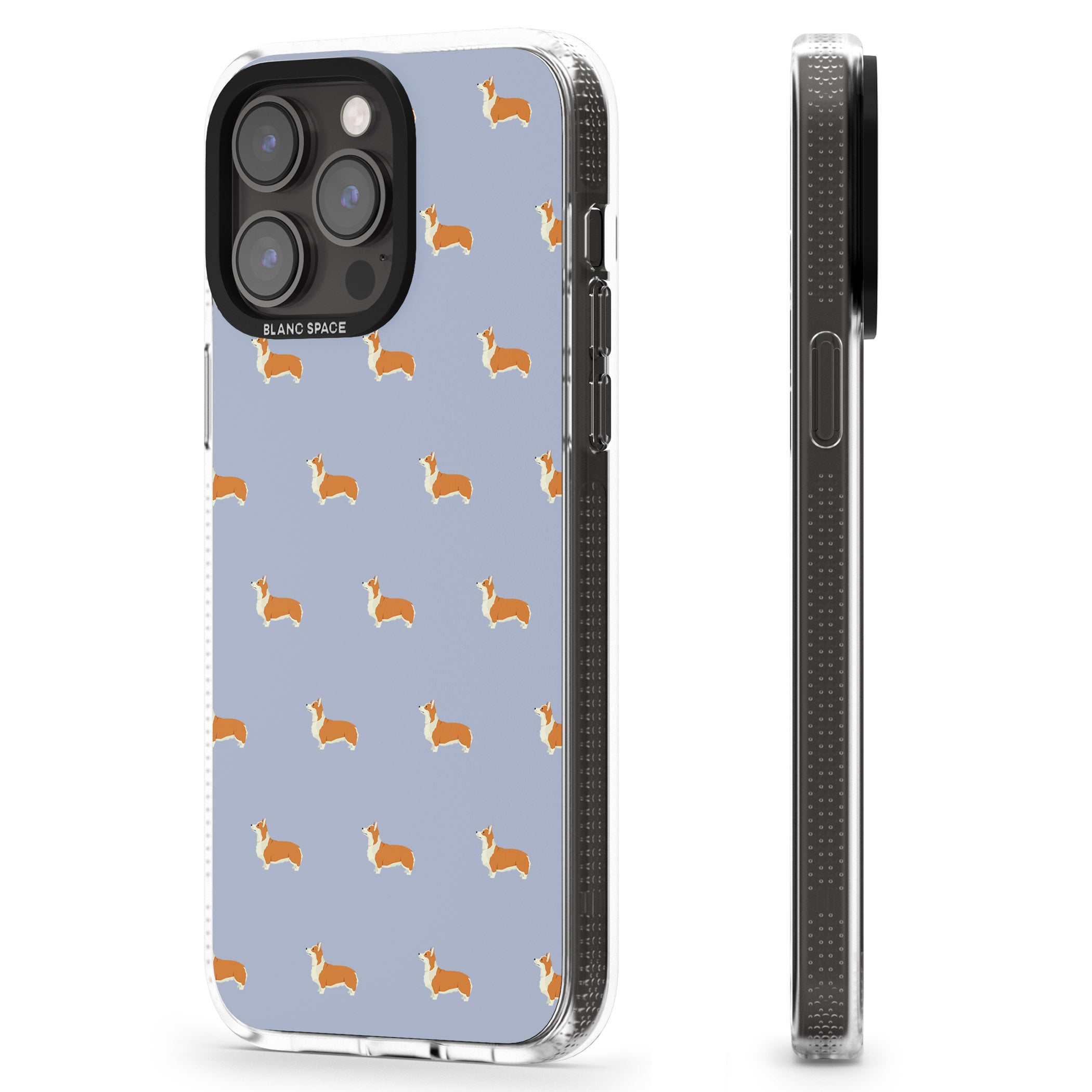 Pembroke Welsh Corgi Dog Pattern iPhone 15 Pro Max / 15 Pro / 14 Pro Max / 14 Pro / 13 Pro Clear Case Impact Air - Blanc Space