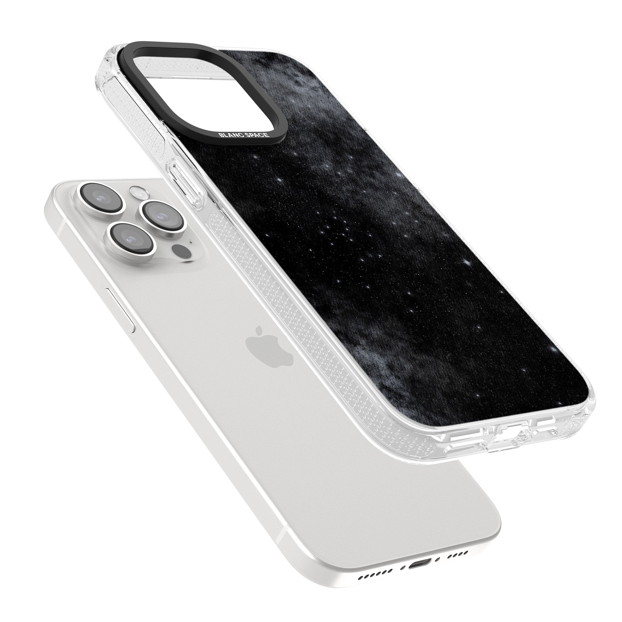 Night Sky Galaxies: Shimmering Stars iPhone 15 Pro Max / 15 Pro / 14 Pro Max / 14 Pro / 13 Pro Clear Case Impact Air - Blanc Space