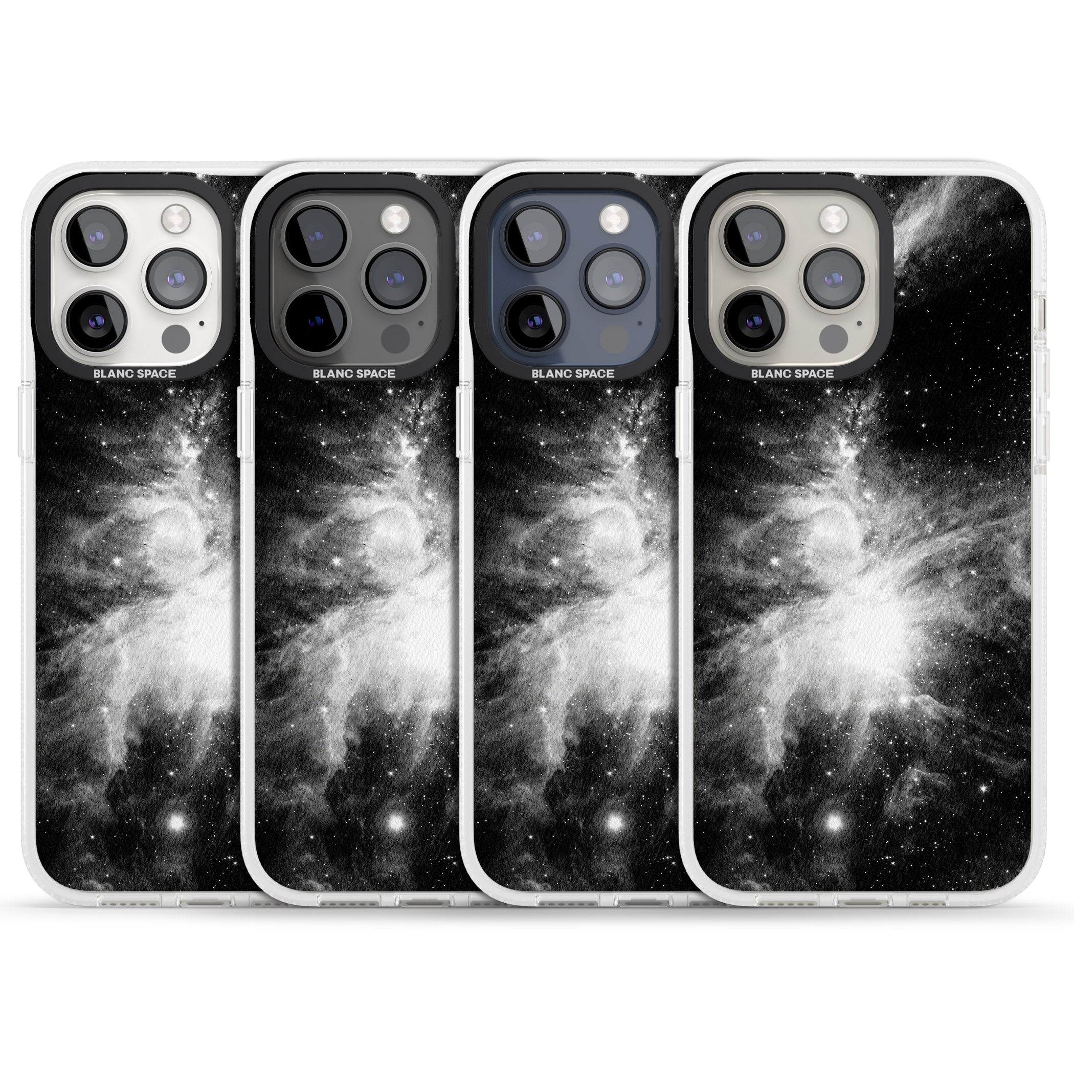 Galaxy Stripe iPhone 15 Pro Max / 15 Pro / 14 Pro Max / 14 Pro / 13 Pro Clear Case Impact Air - Blanc Space