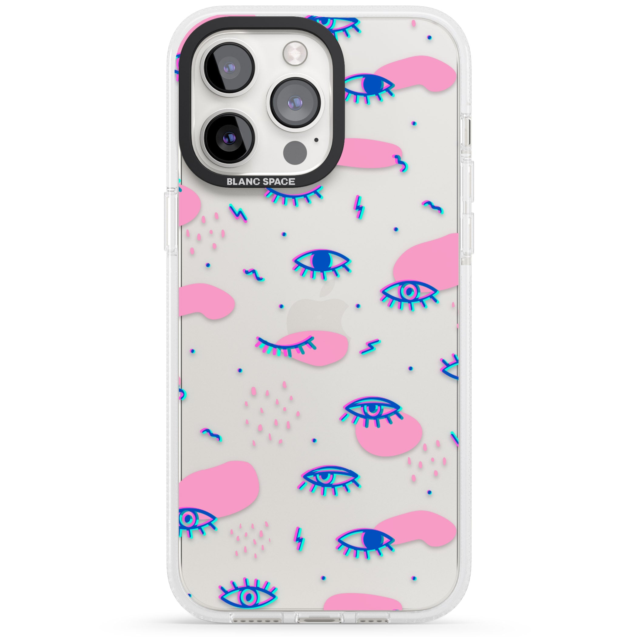Pink Eye Blotches iPhone 15 Pro Max / 15 Pro / 14 Pro Max / 14 Pro / 13 Pro Clear Case Impact Air - Blanc Space
