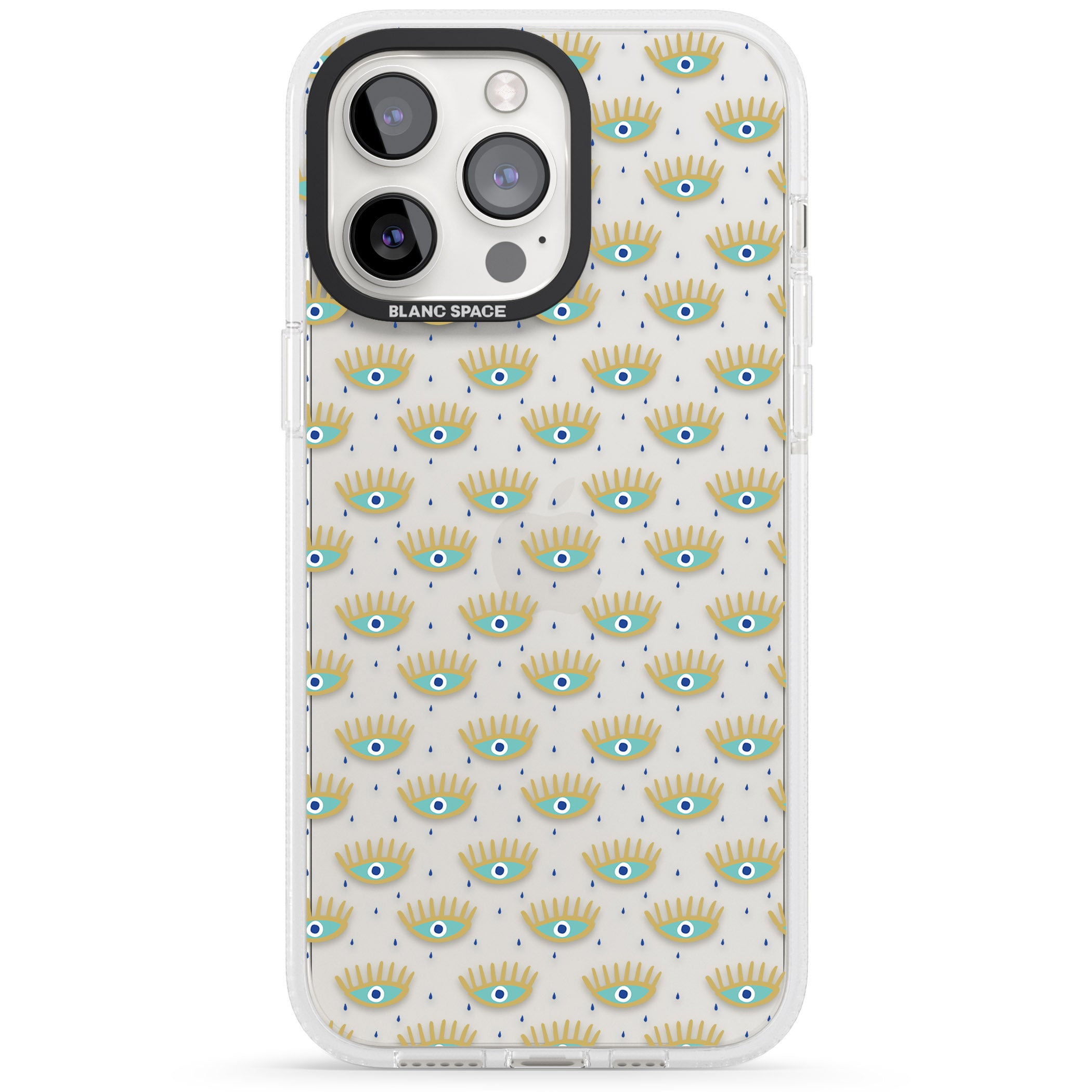 Crying Eyes (Clear) Psychedelic Eyes Pattern iPhone 15 Pro Max / 15 Pro / 14 Pro Max / 14 Pro / 13 Pro Clear Case Impact Air - Blanc Space