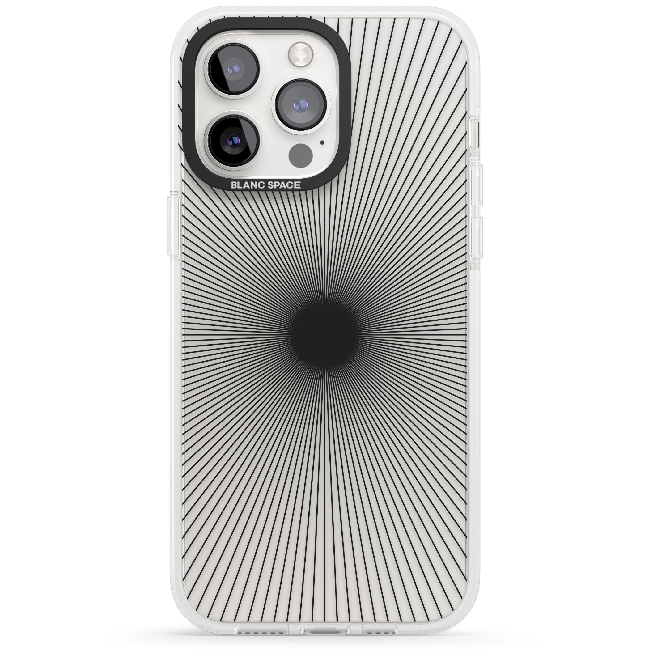 Abstract Lines: Sunburst iPhone 15 Pro Max / 15 Pro / 14 Pro Max / 14 Pro / 13 Pro Clear Case Impact Air - Blanc Space