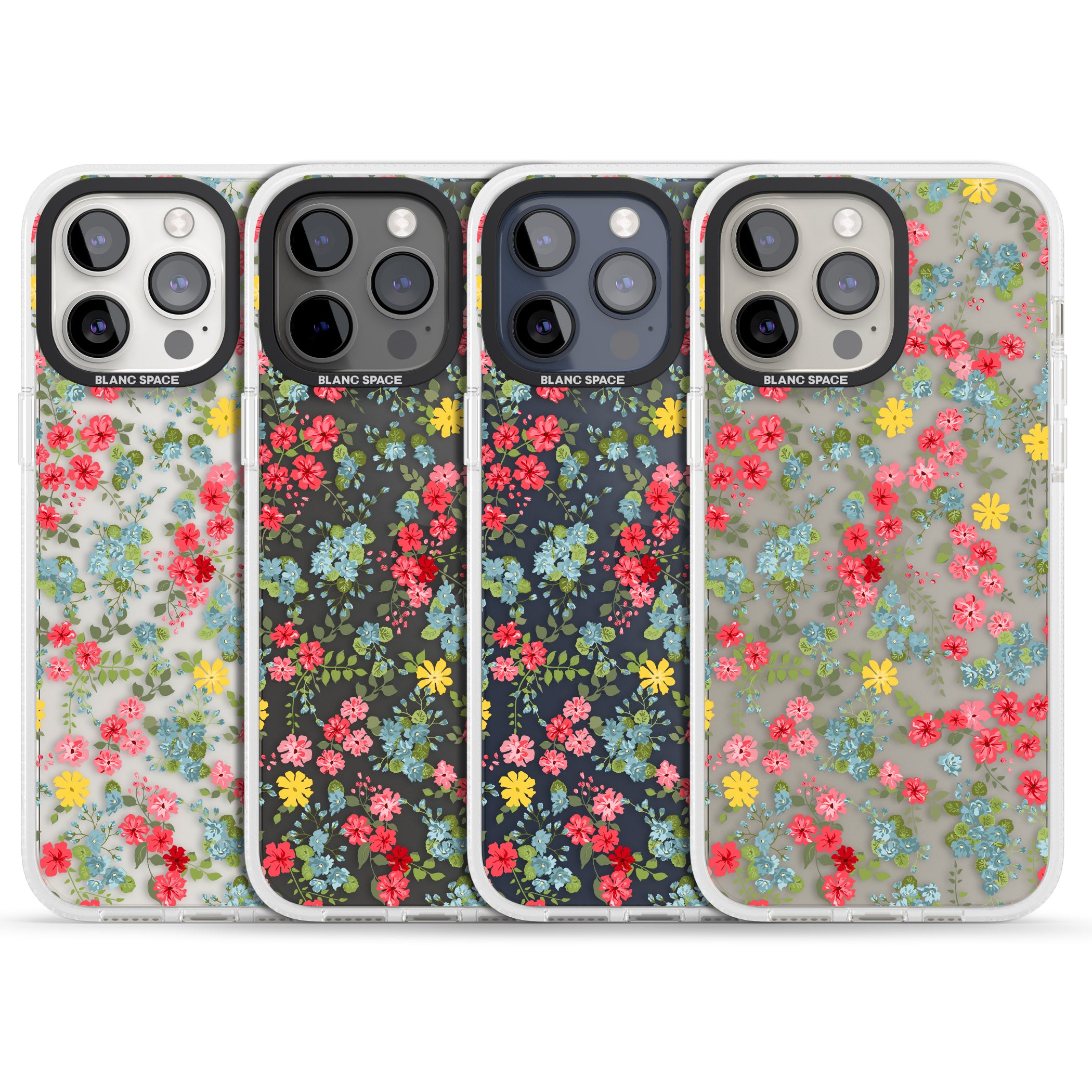 Sanremo Meadow iPhone 15 Pro Max / 15 Pro / 14 Pro Max / 14 Pro / 13 Pro Clear Case Impact Air - Blanc Space