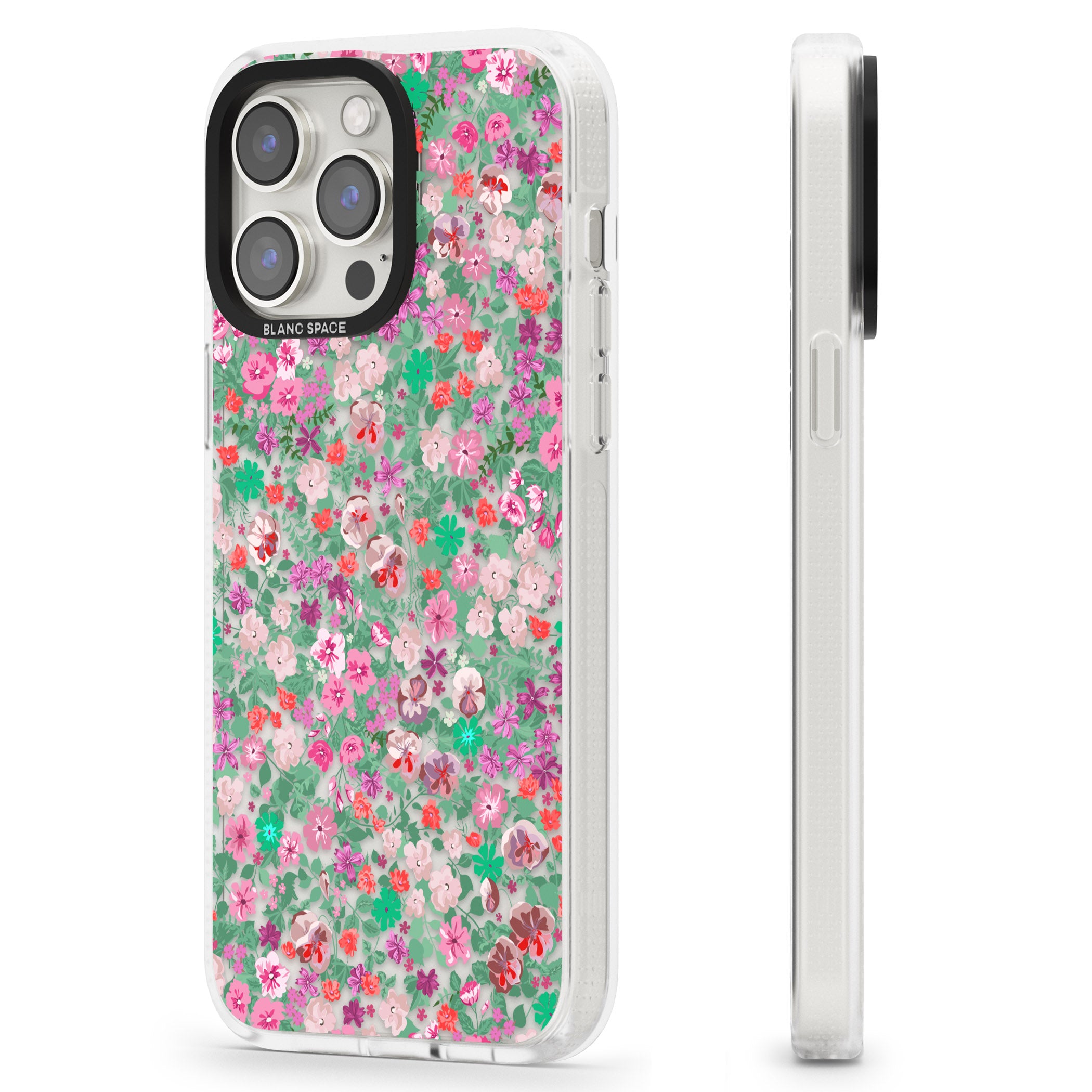 Florentine Meadow iPhone 15 Pro Max / 15 Pro / 14 Pro Max / 14 Pro / 13 Pro Clear Case Impact Air - Blanc Space