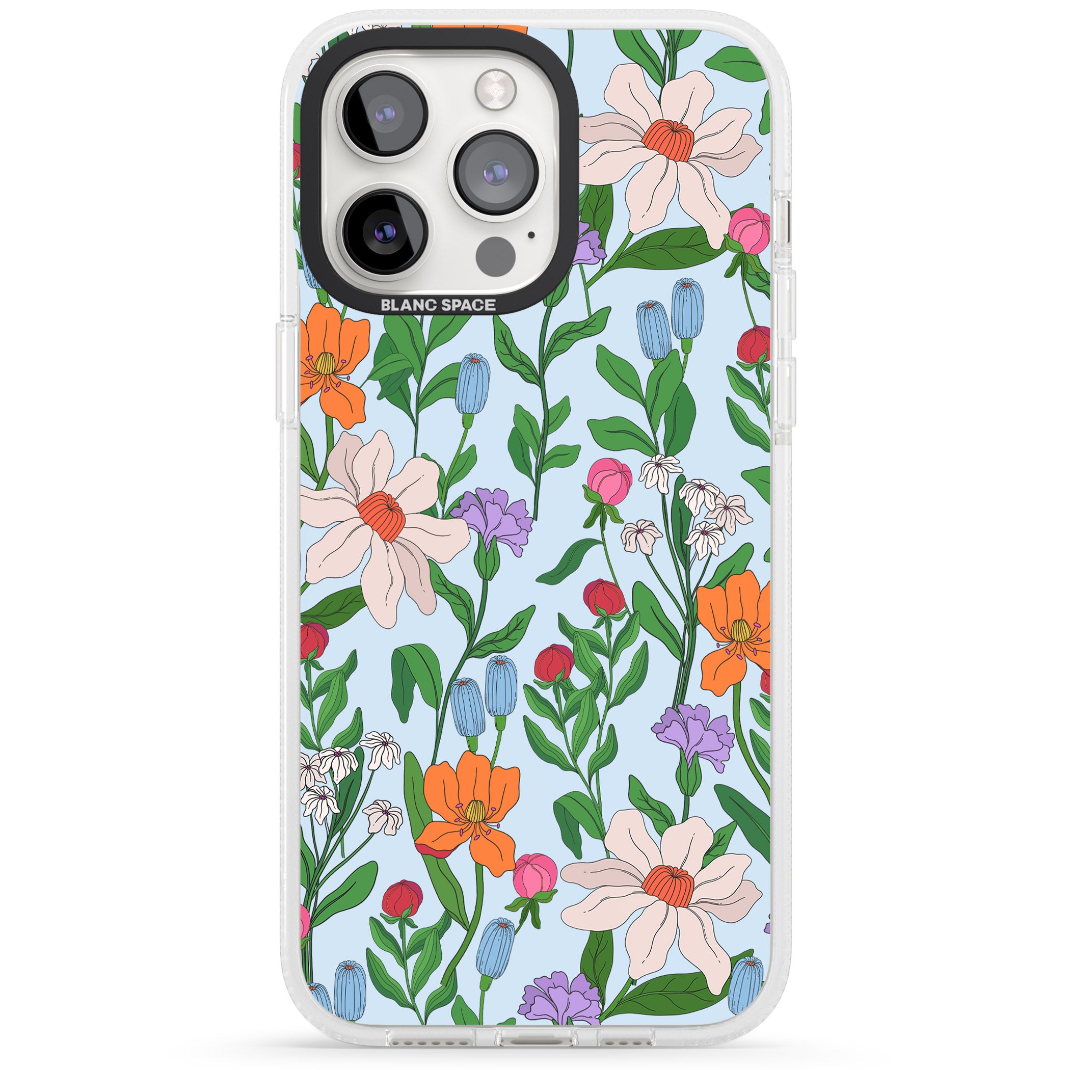 Full Bloom - Background iPhone 15 Pro Max / 15 Pro / 14 Pro Max / 14 Pro / 13 Pro Clear Case Impact Air - Blanc Space