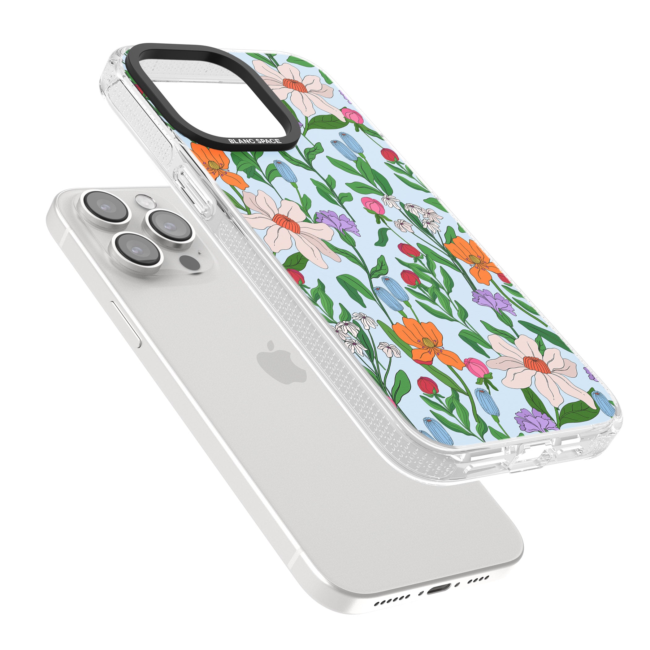 Full Bloom - Background iPhone 15 Pro Max / 15 Pro / 14 Pro Max / 14 Pro / 13 Pro Clear Case Impact Air - Blanc Space