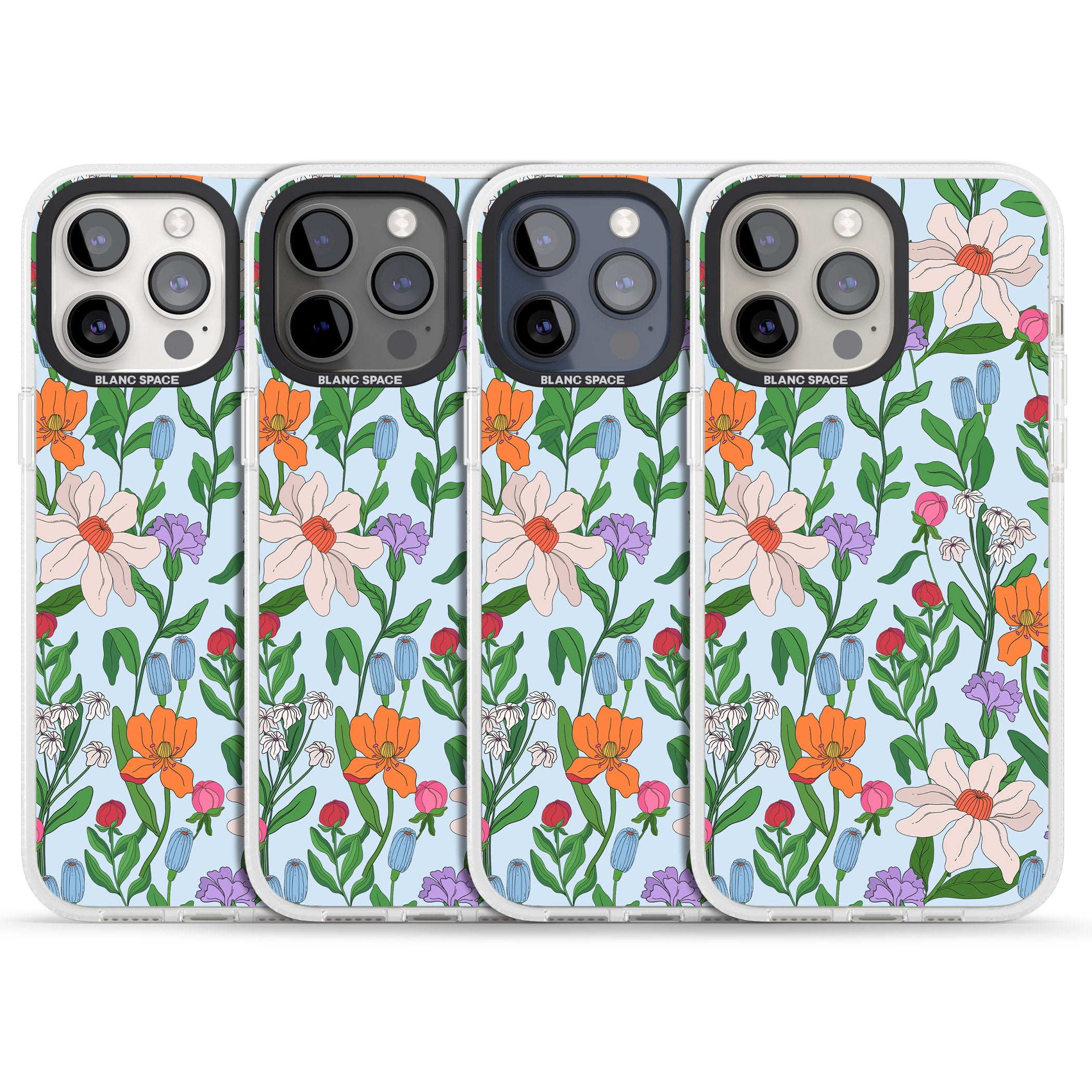 Full Bloom - Background iPhone 15 Pro Max / 15 Pro / 14 Pro Max / 14 Pro / 13 Pro Clear Case Impact Air - Blanc Space