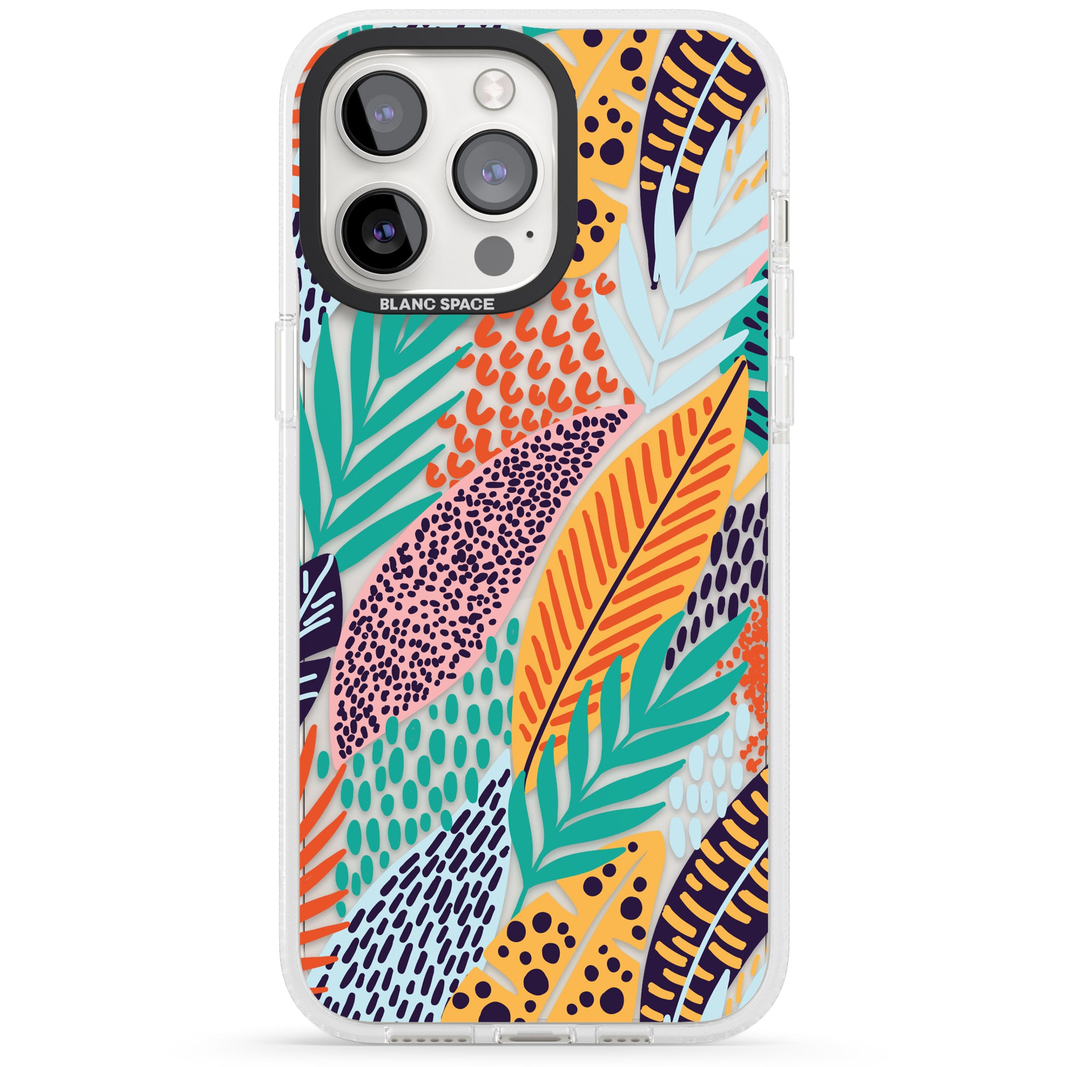 Colourful Leaves Mixture iPhone 15 Pro Max / 15 Pro / 14 Pro Max / 14 Pro / 13 Pro Clear Case Impact Air - Blanc Space