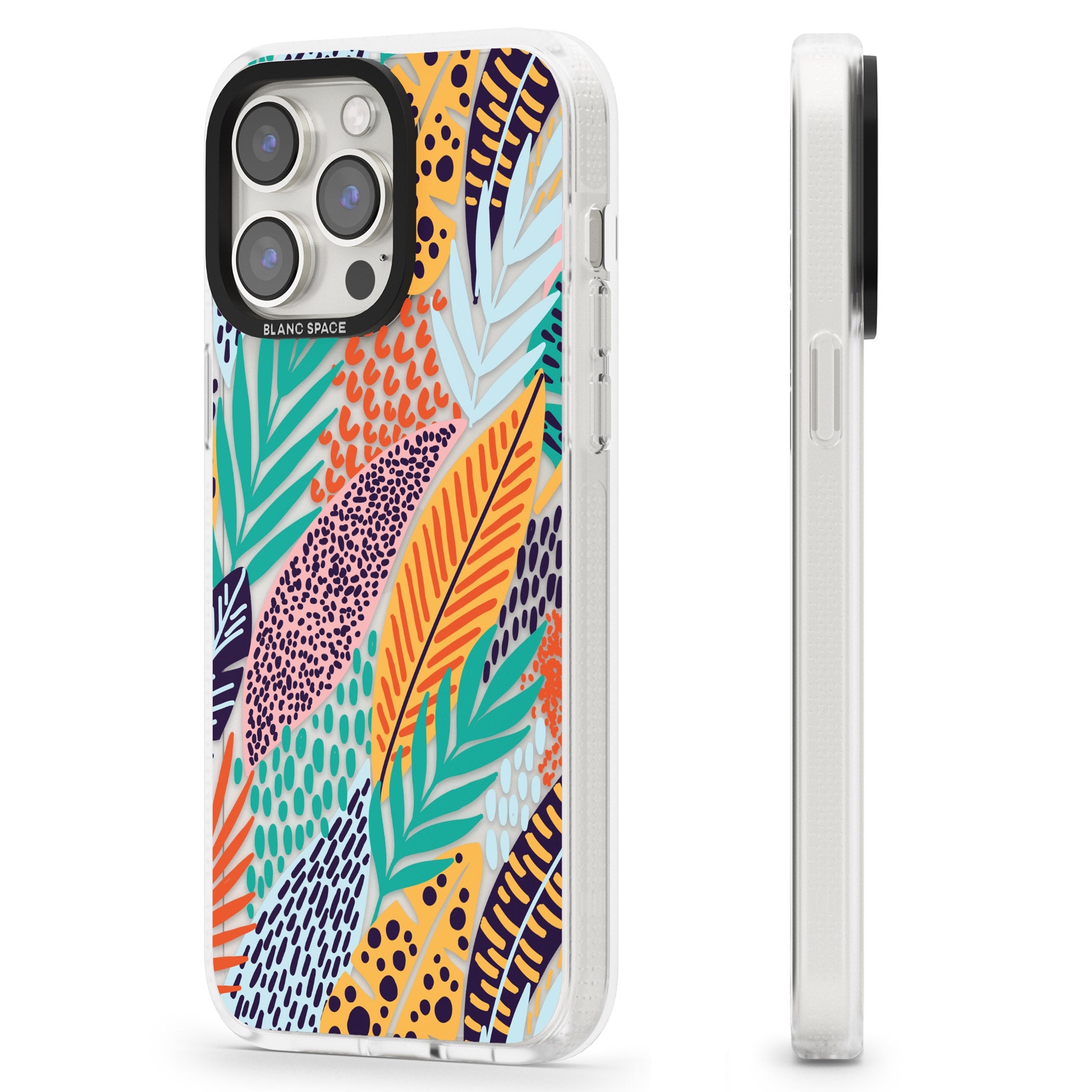 Colourful Leaves Mixture iPhone 15 Pro Max / 15 Pro / 14 Pro Max / 14 Pro / 13 Pro Clear Case Impact Air - Blanc Space