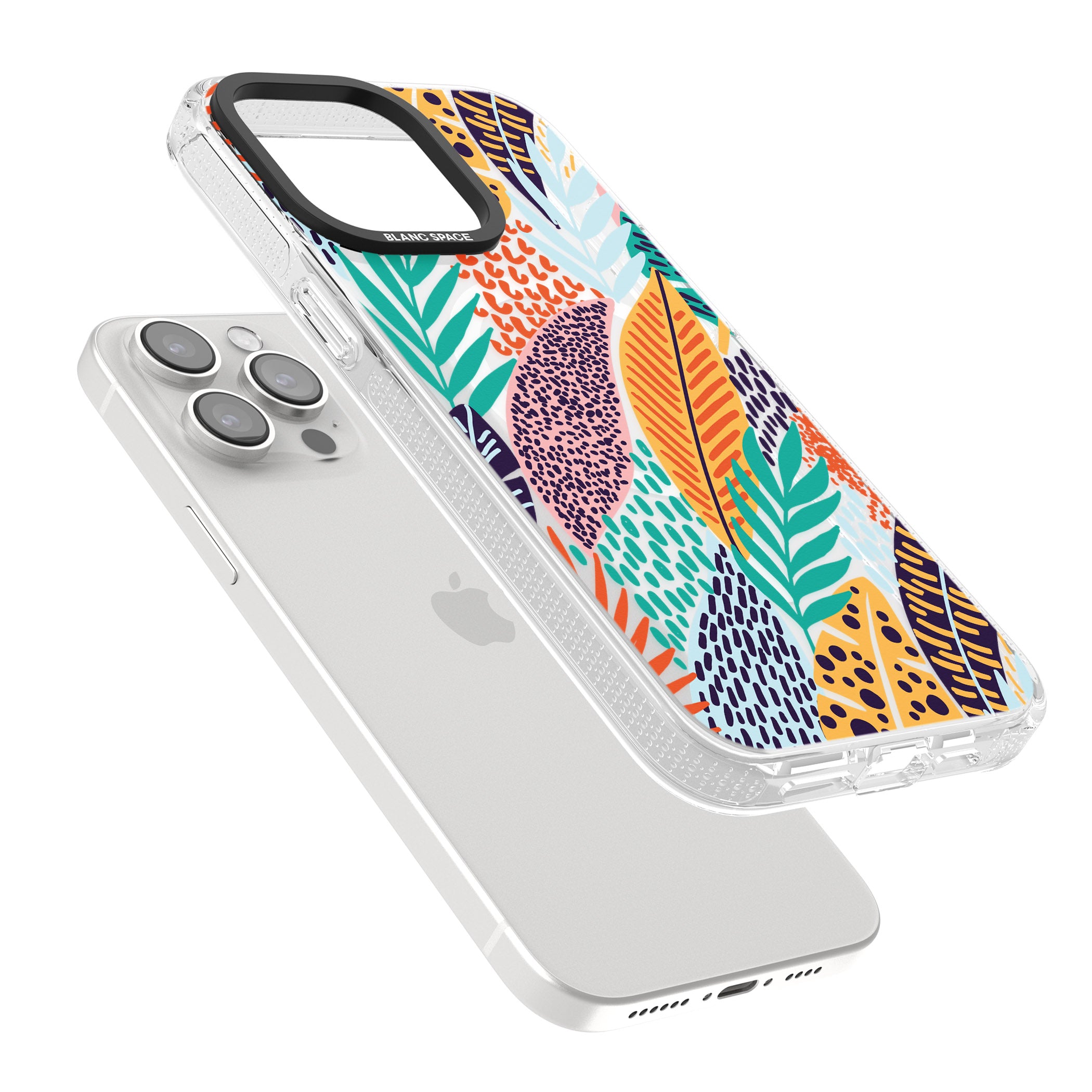Colourful Leaves Mixture iPhone 15 Pro Max / 15 Pro / 14 Pro Max / 14 Pro / 13 Pro Clear Case Impact Air - Blanc Space