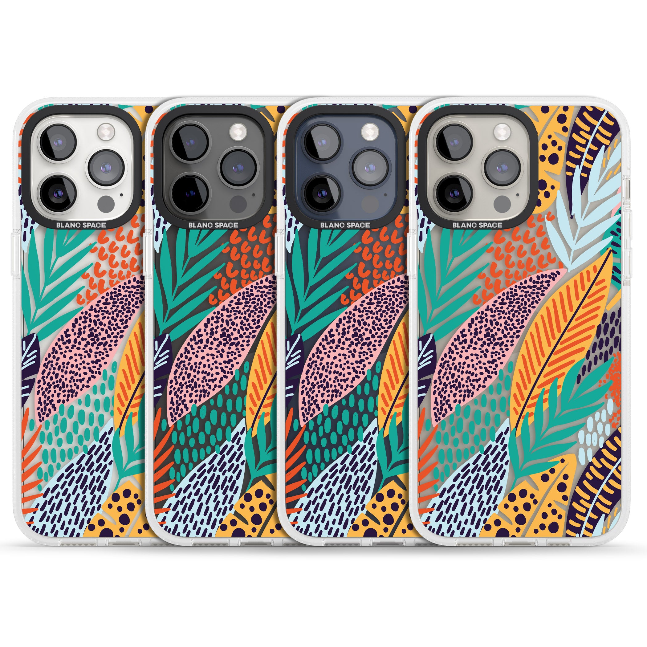 Colourful Leaves Mixture iPhone 15 Pro Max / 15 Pro / 14 Pro Max / 14 Pro / 13 Pro Clear Case Impact Air - Blanc Space