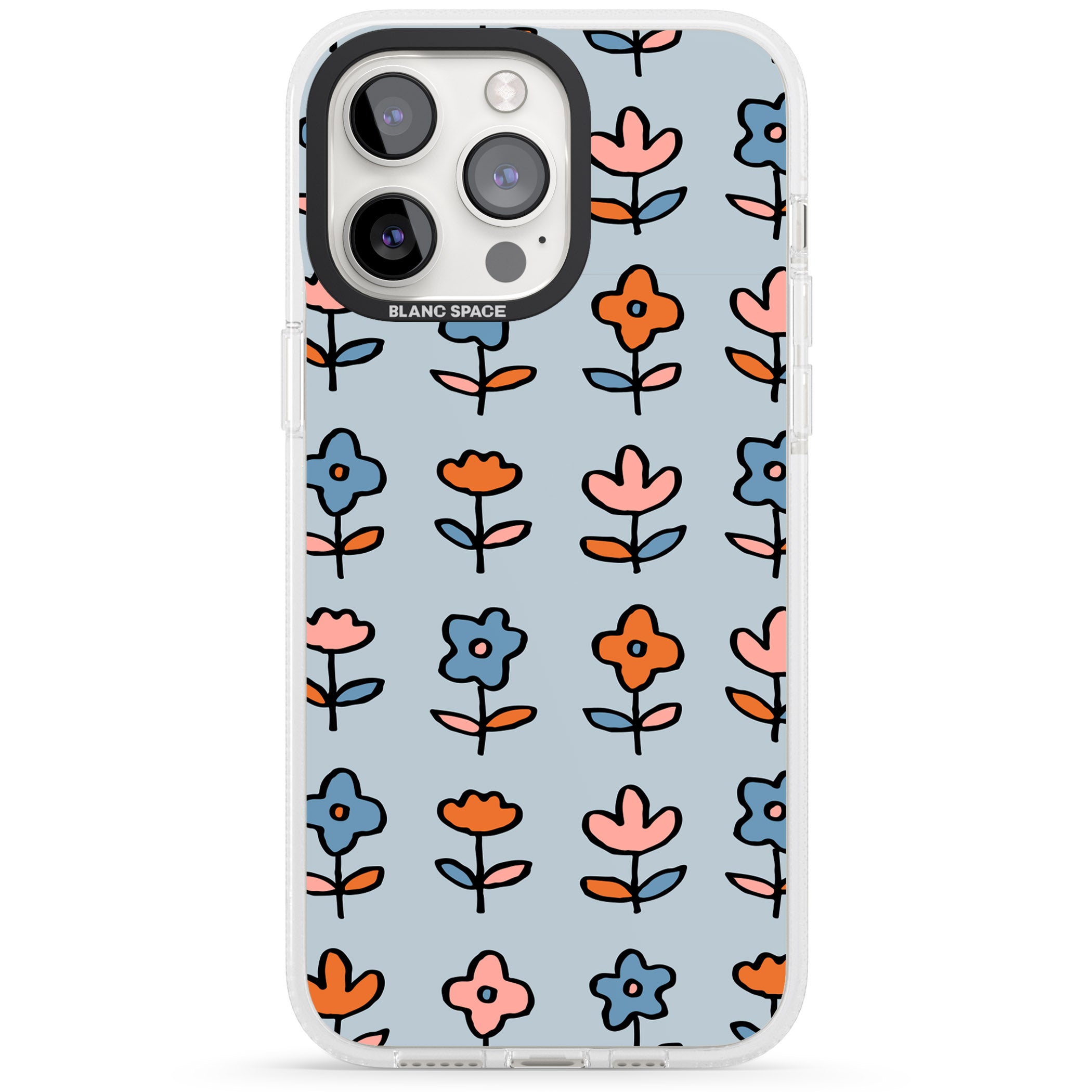 Vintage Floral Array iPhone 15 Pro Max / 15 Pro / 14 Pro Max / 14 Pro / 13 Pro Clear Case Impact Air - Blanc Space