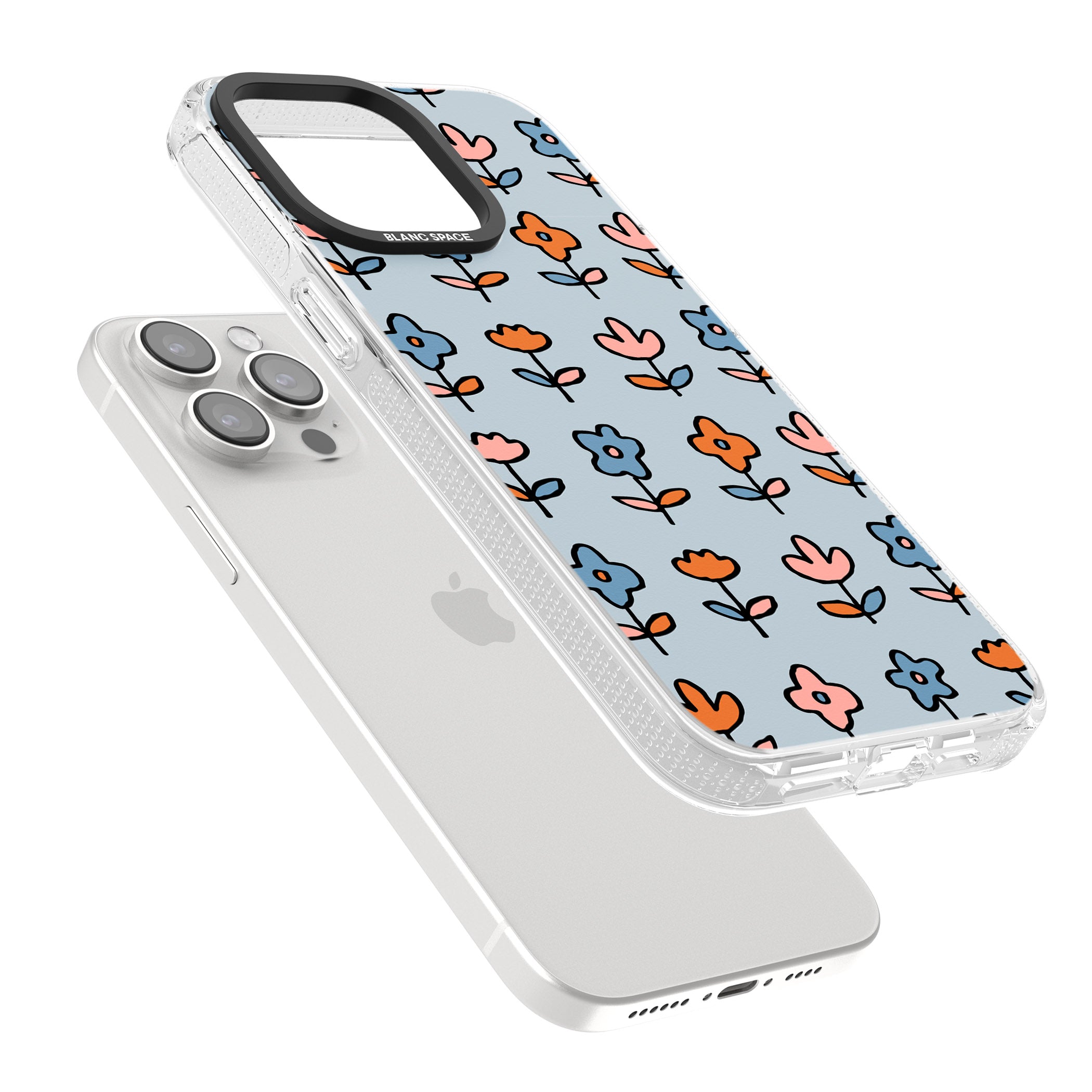 Vintage Floral Array iPhone 15 Pro Max / 15 Pro / 14 Pro Max / 14 Pro / 13 Pro Clear Case Impact Air - Blanc Space