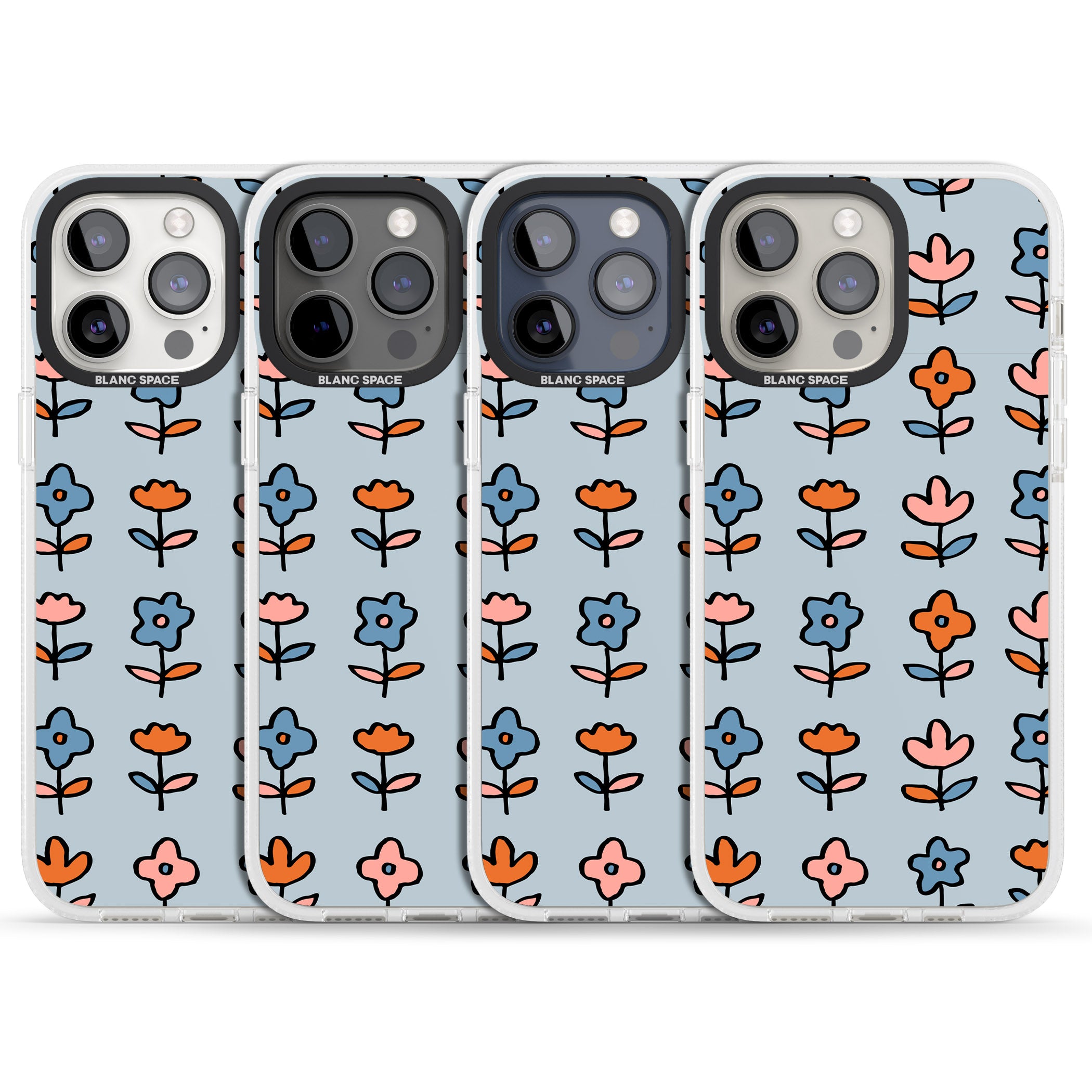 Vintage Floral Array iPhone 15 Pro Max / 15 Pro / 14 Pro Max / 14 Pro / 13 Pro Clear Case Impact Air - Blanc Space