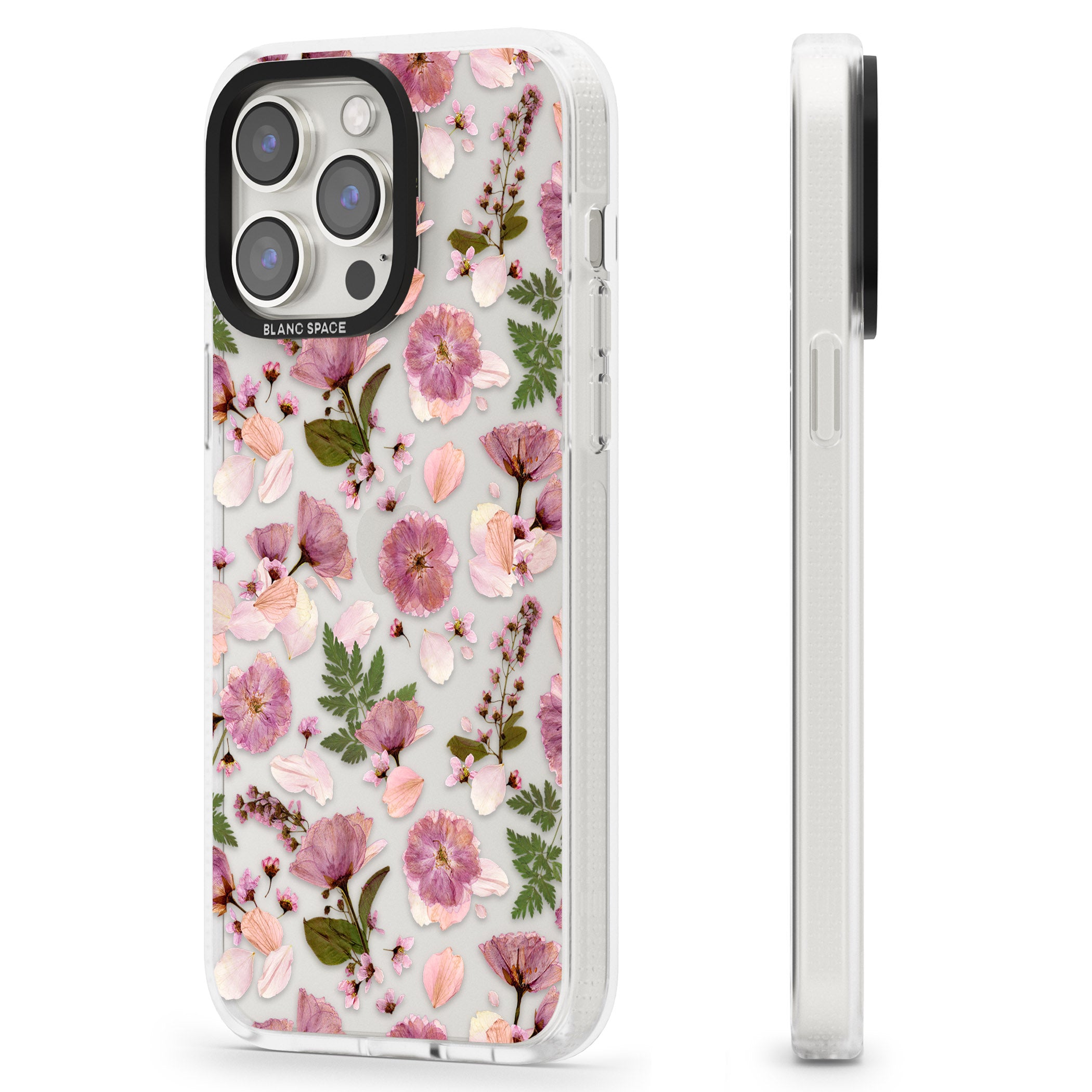 Floral Menagerie Transparent Design iPhone 15 Pro Max / 15 Pro / 14 Pro Max / 14 Pro / 13 Pro Clear Case Impact Air - Blanc Space