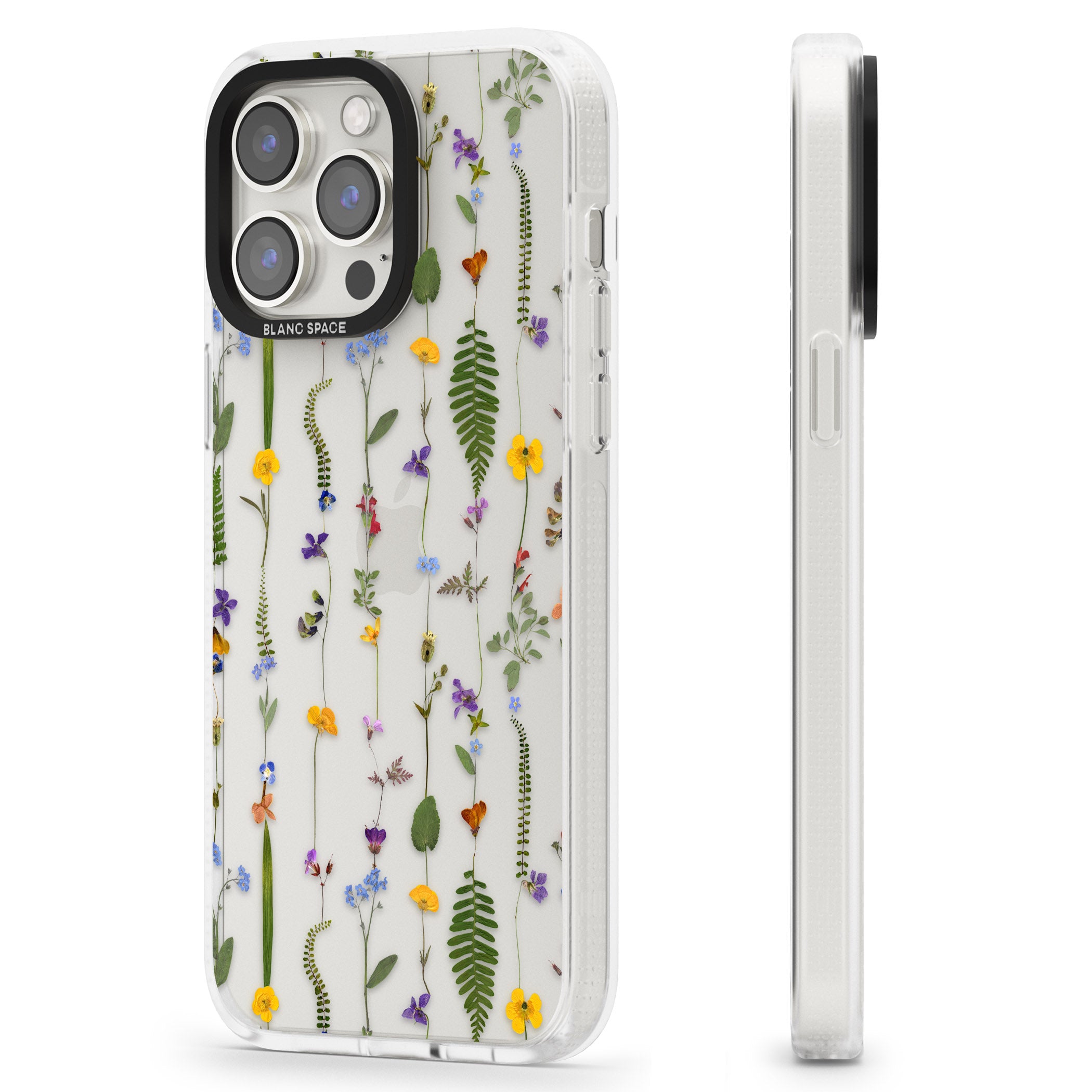 Wildflower Chain iPhone 15 Pro Max / 15 Pro / 14 Pro Max / 14 Pro / 13 Pro Clear Case Impact Air - Blanc Space