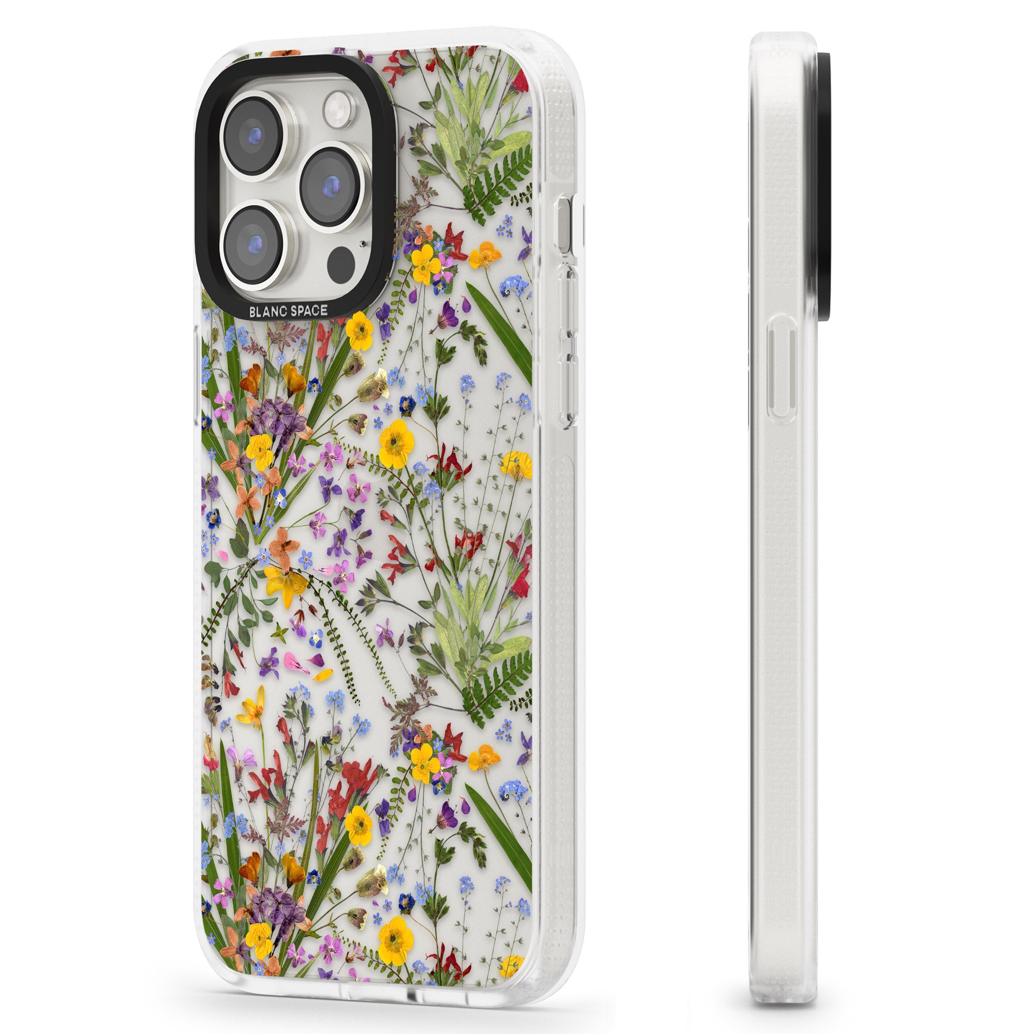 Wildflower & Leaves iPhone 15 Pro Max / 15 Pro / 14 Pro Max / 14 Pro / 13 Pro Clear Case Impact Air - Blanc Space