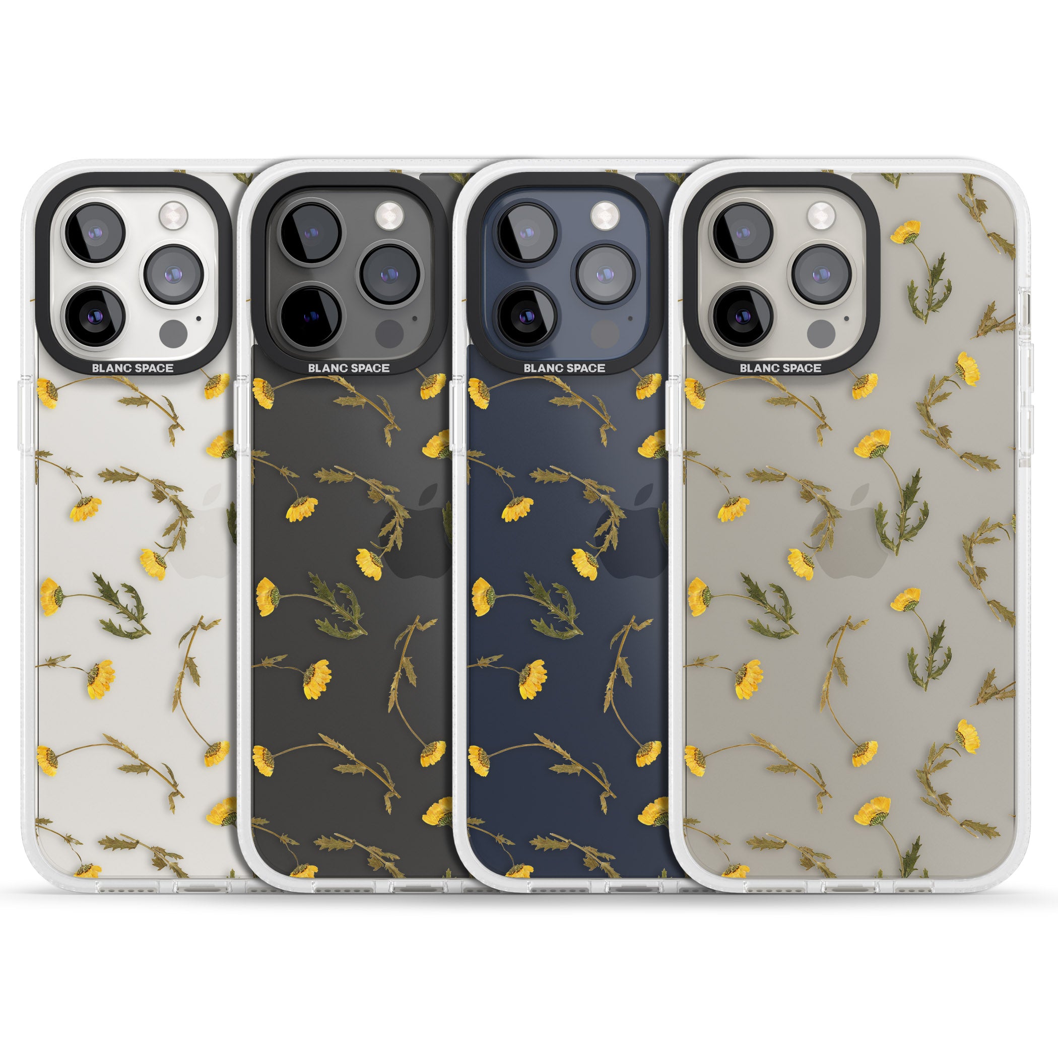 Long Stemmed Wildflowers - Dried Flower-Inspired iPhone 15 Pro Max / 15 Pro / 14 Pro Max / 14 Pro / 13 Pro Clear Case Impact Air - Blanc Space