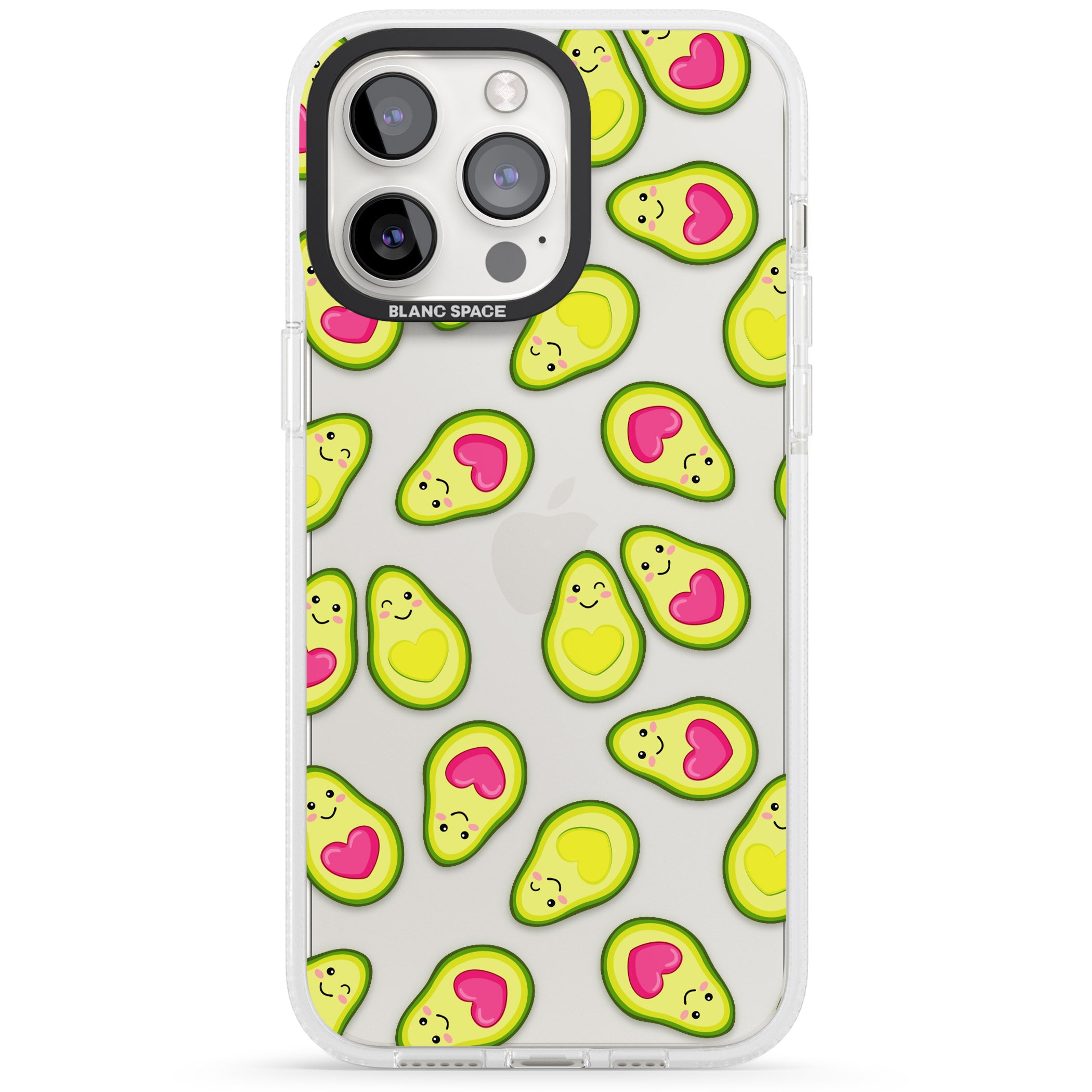 Avocado Love iPhone 15 Pro Max / 15 Pro / 14 Pro Max / 14 Pro / 13 Pro Clear Case Impact Air - Blanc Space