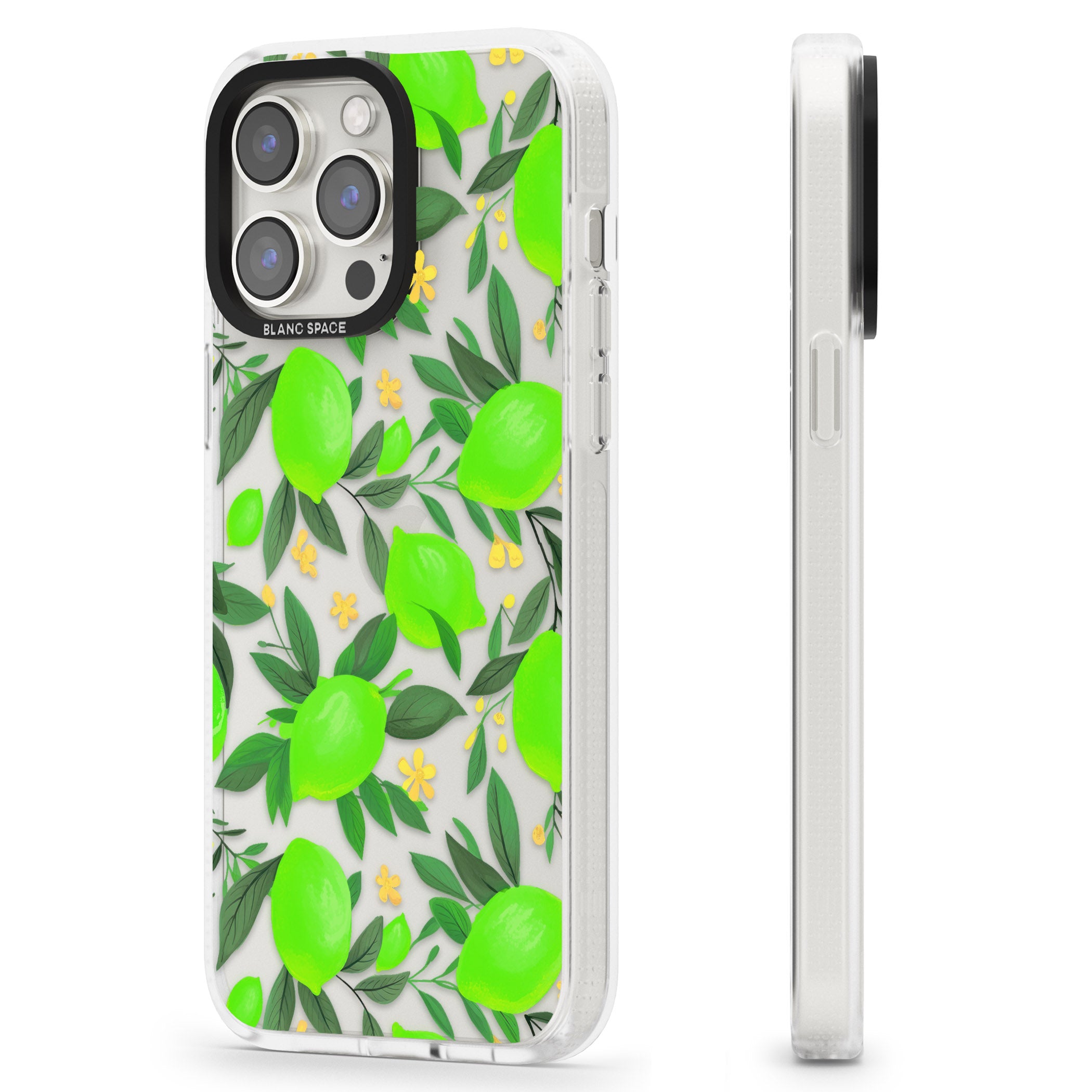 Lime Pattern iPhone 15 Pro Max / 15 Pro / 14 Pro Max / 14 Pro / 13 Pro Clear Case Impact Air - Blanc Space
