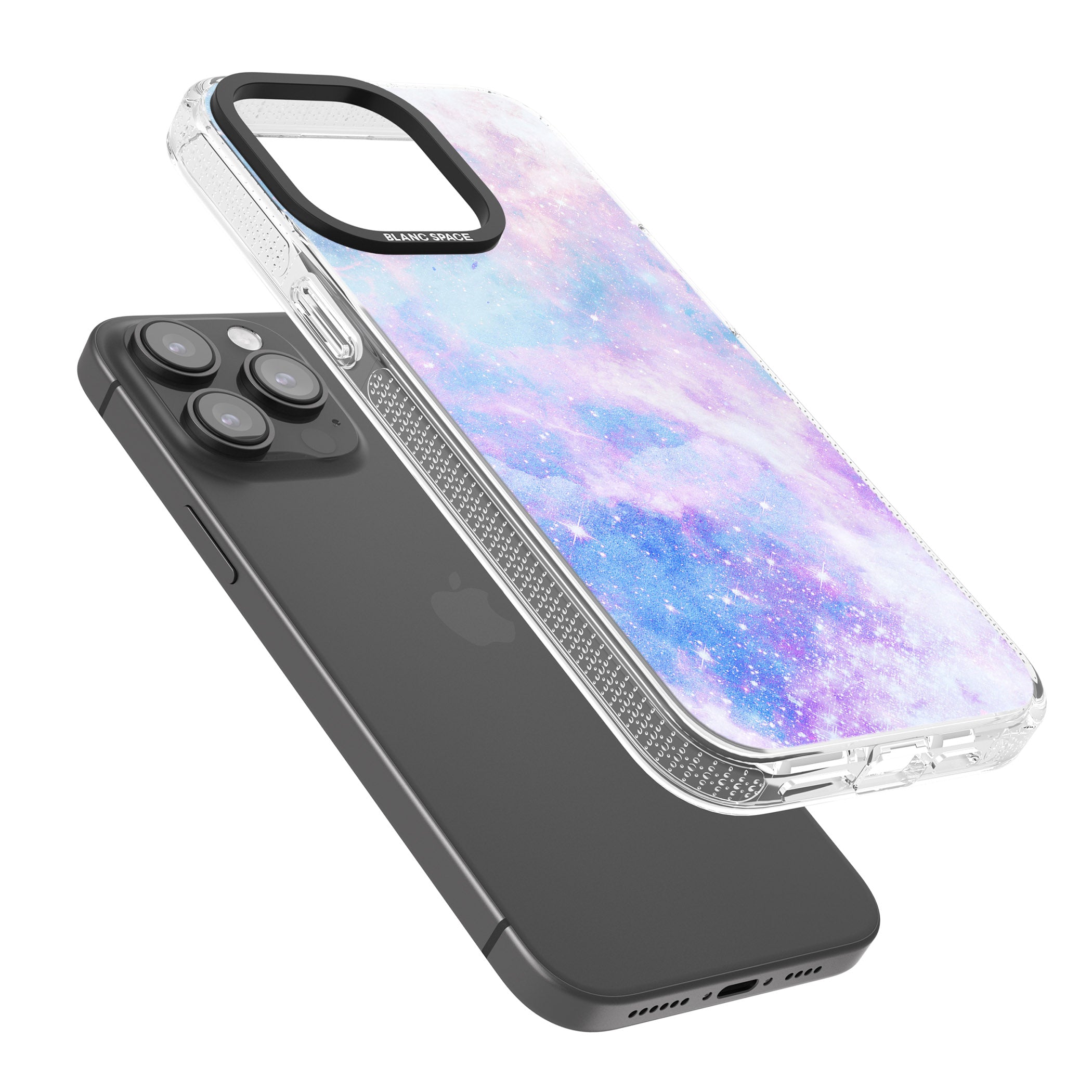 Light Blue Galaxy Pattern Design iPhone 15 Pro Max / 15 Pro / 14 Pro Max / 14 Pro / 13 Pro Clear Case Impact Air - Blanc Space