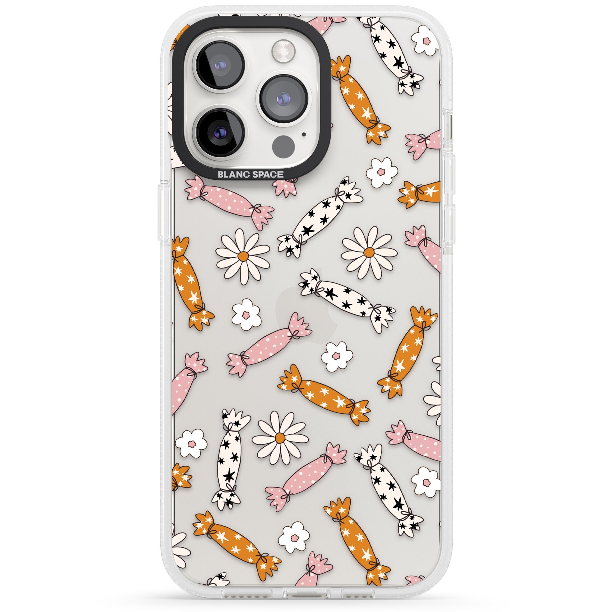 Floral Candy iPhone 15 Pro Max / 15 Pro / 14 Pro Max / 14 Pro / 13 Pro Clear Case Impact Air - Blanc Space