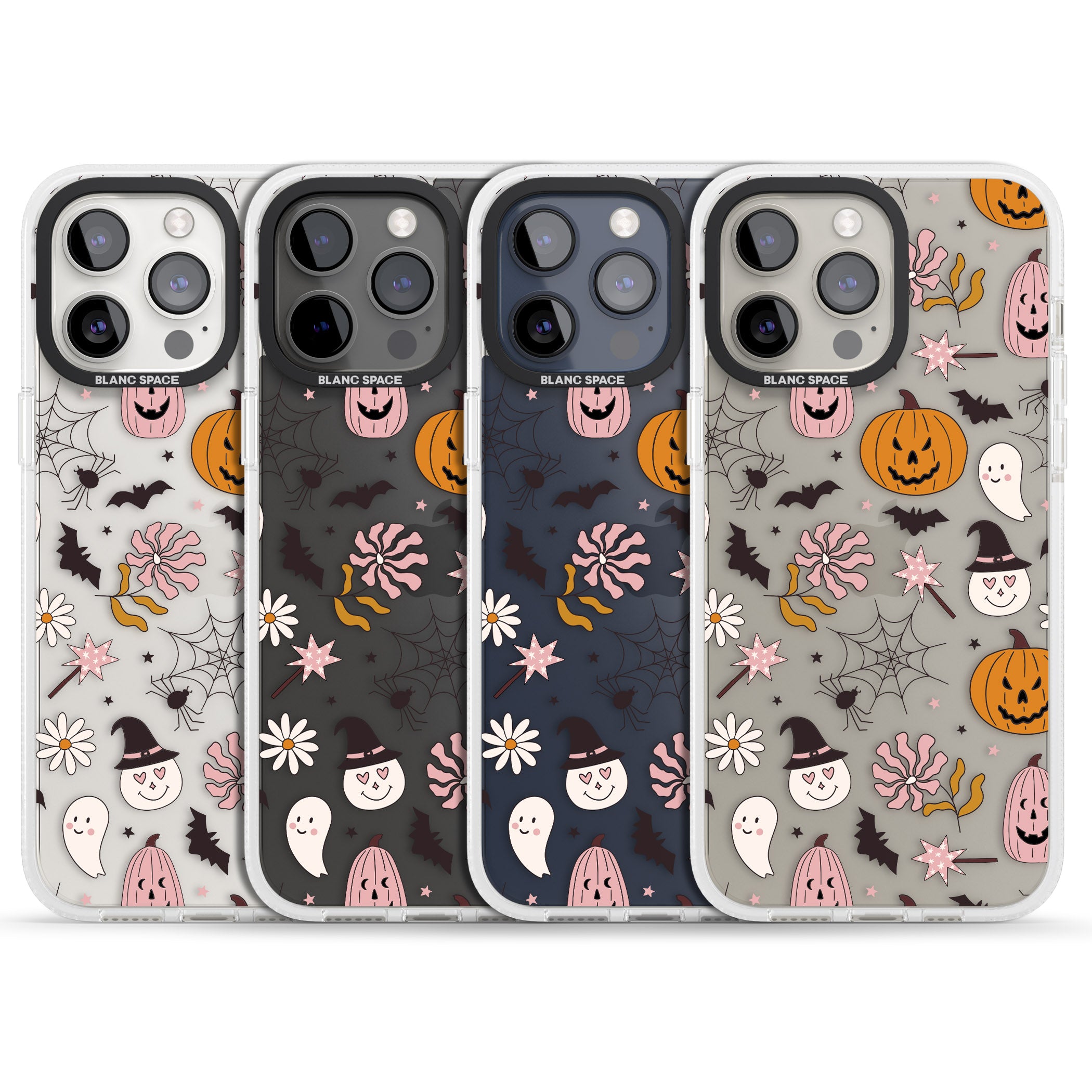 Spooky Mix iPhone 15 Pro Max / 15 Pro / 14 Pro Max / 14 Pro / 13 Pro Clear Case Impact Air - Blanc Space