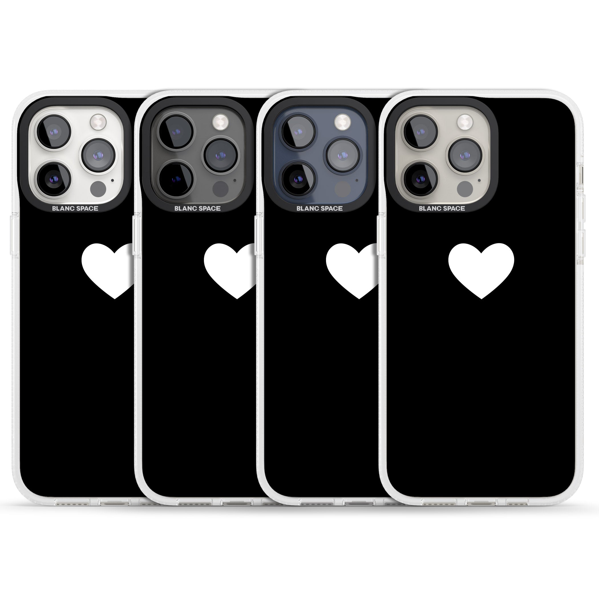 Single Heart Design: White & iPhone 15 Pro Max / 15 Pro / 14 Pro Max / 14 Pro / 13 Pro Clear Case Impact Air - Blanc Space