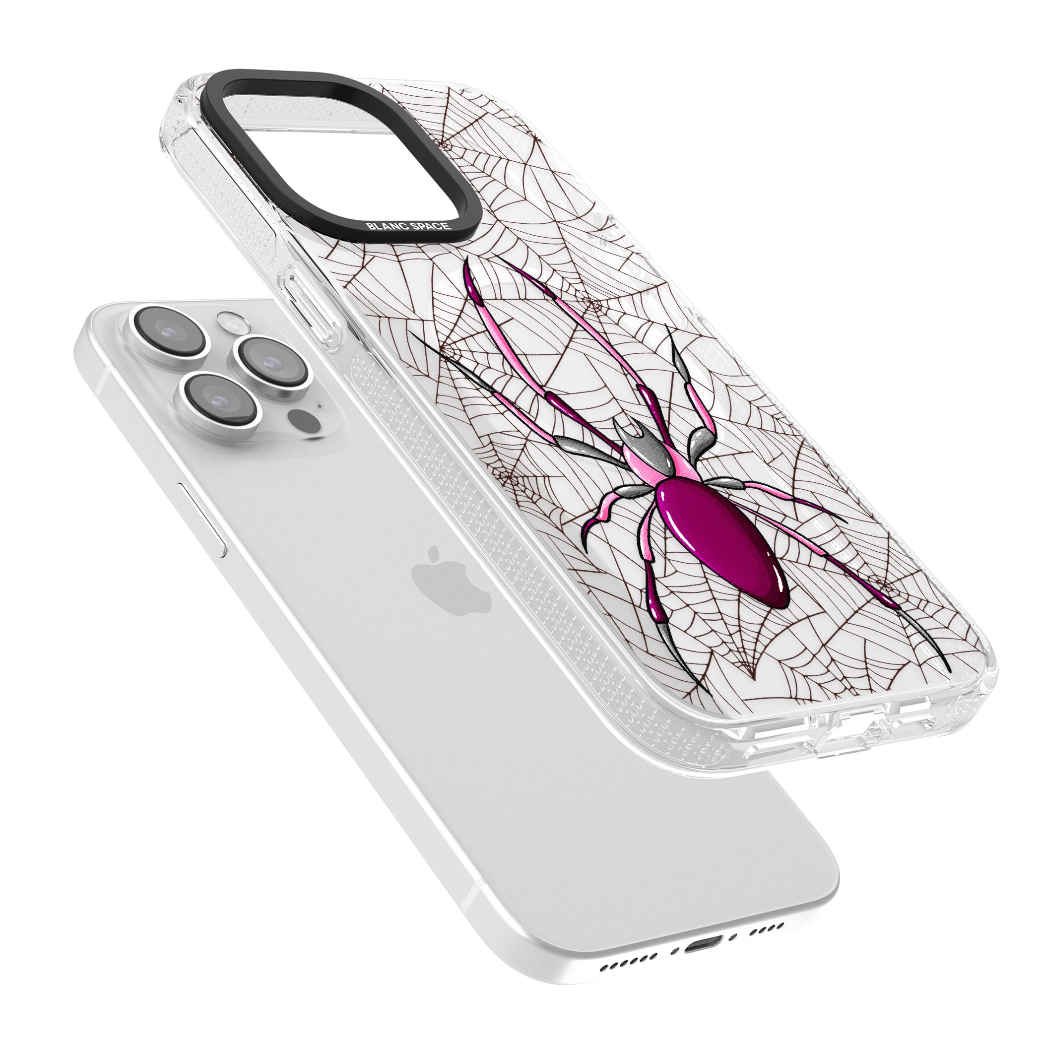 Arachnophobia iPhone 15 Pro Max / 15 Pro / 14 Pro Max / 14 Pro / 13 Pro Clear Case Impact Air - Blanc Space