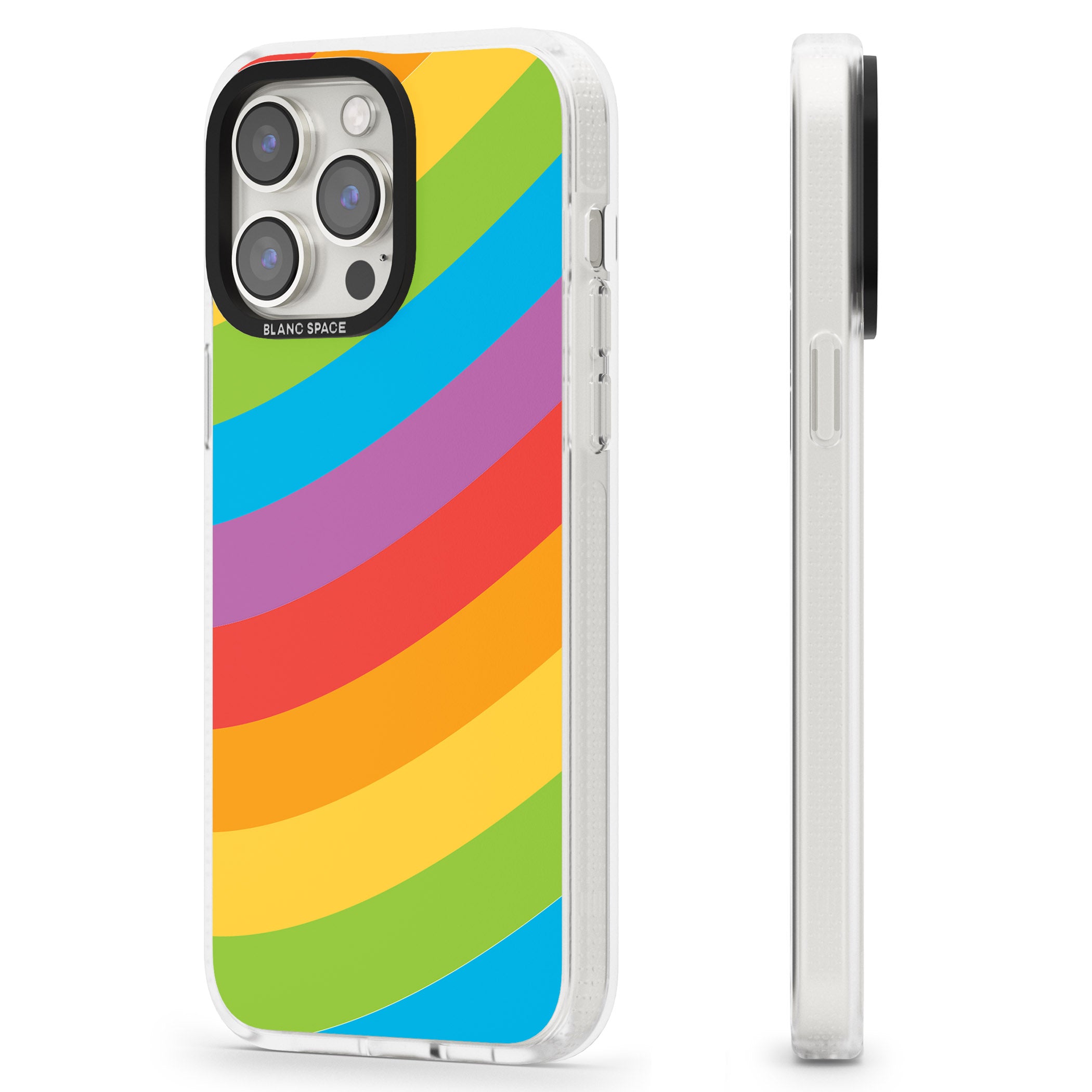 Lucky Rainbow iPhone 15 Pro Max / 15 Pro / 14 Pro Max / 14 Pro / 13 Pro Clear Case Impact Air - Blanc Space