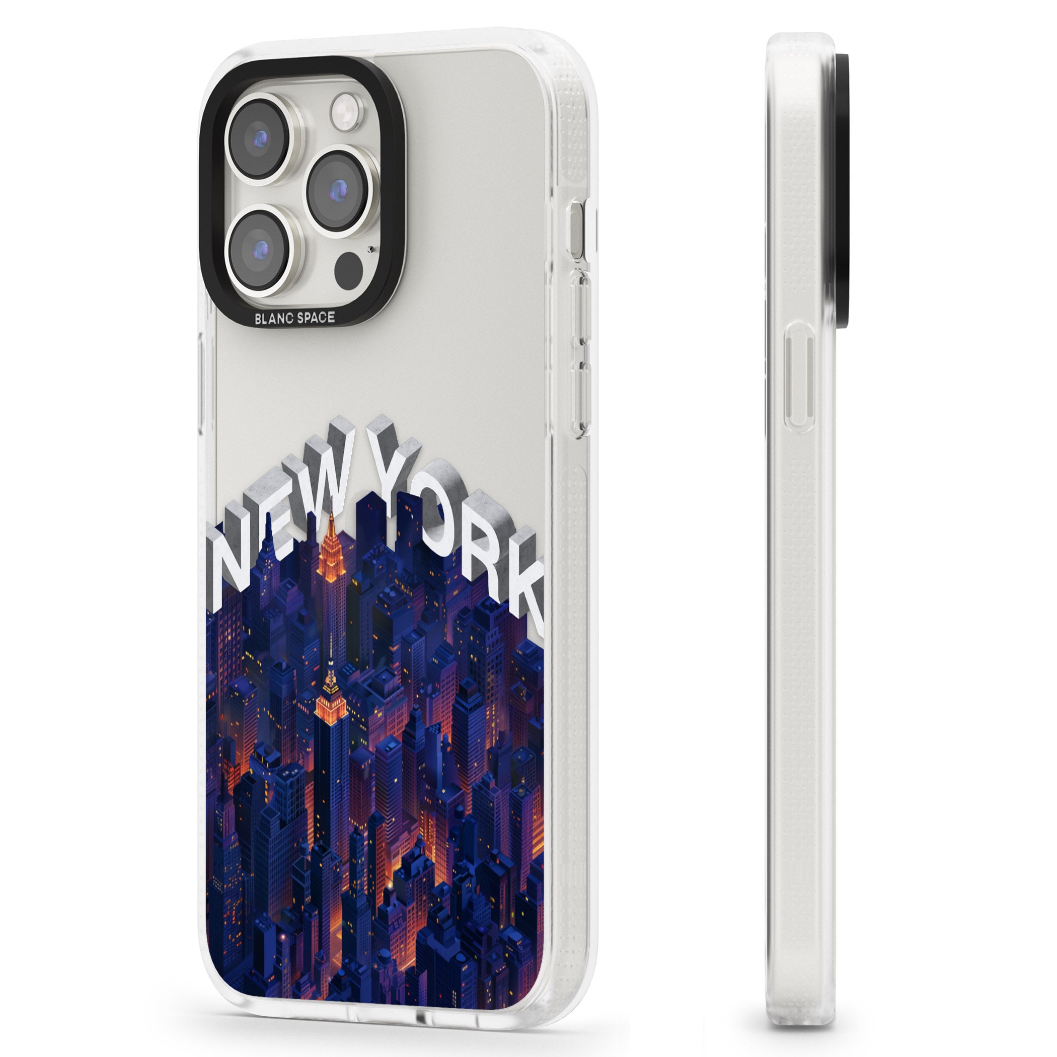 New York City iPhone 15 Pro Max / 15 Pro / 14 Pro Max / 14 Pro / 13 Pro Clear Case Impact Air - Blanc Space