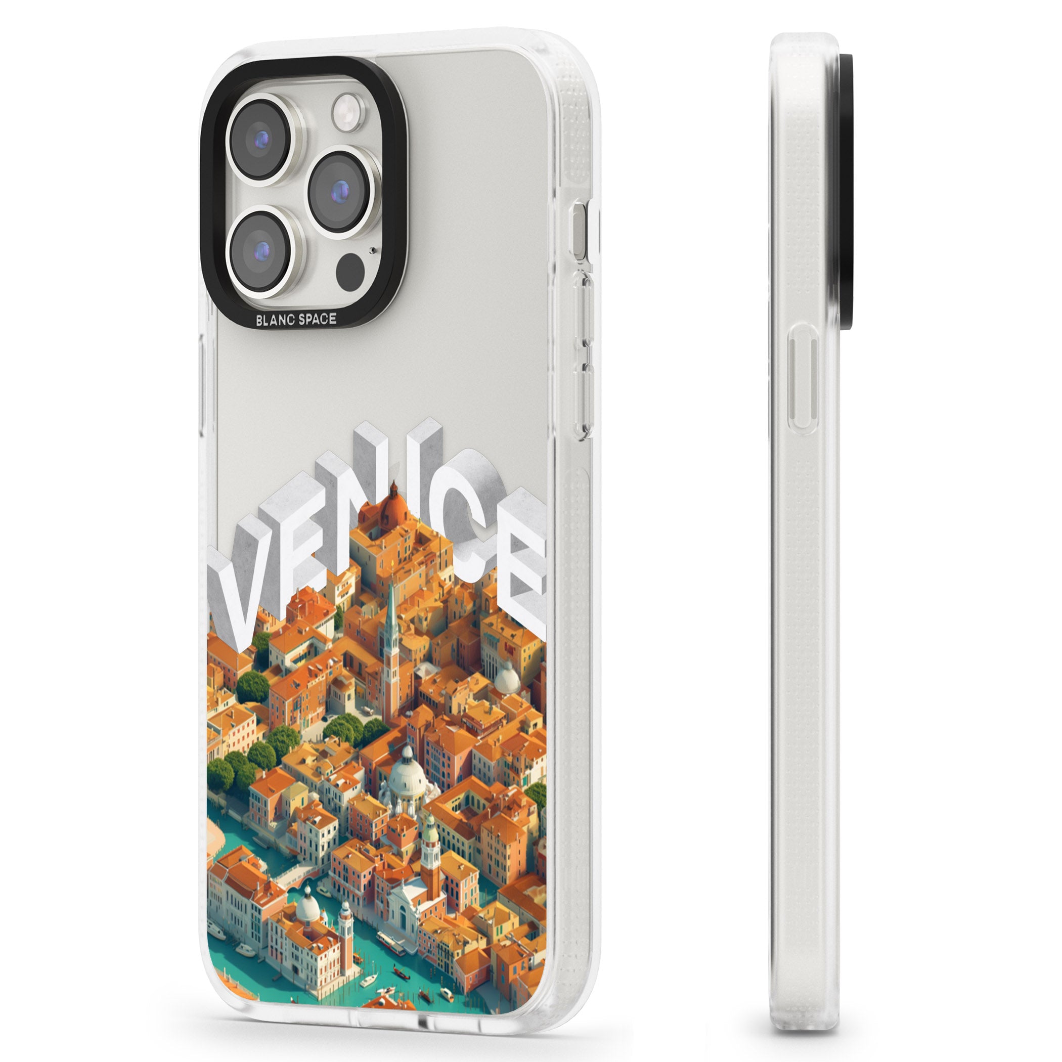 Venice iPhone 15 Pro Max / 15 Pro / 14 Pro Max / 14 Pro / 13 Pro Clear Case Impact Air - Blanc Space