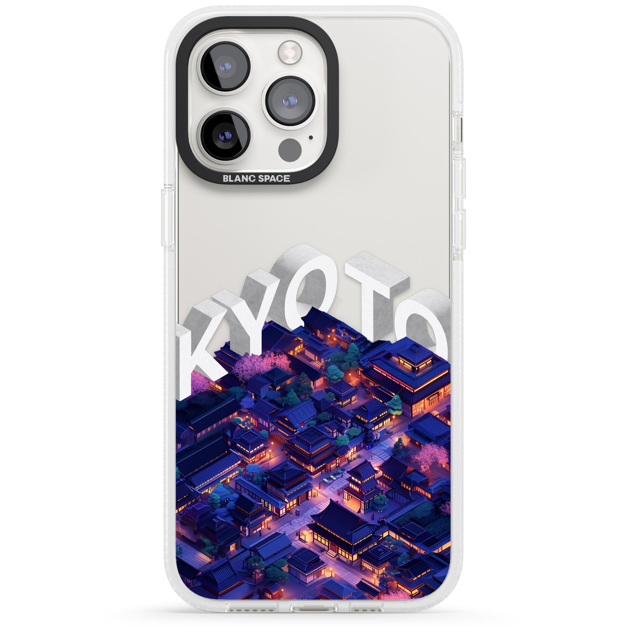 Kyoto iPhone 15 Pro Max / 15 Pro / 14 Pro Max / 14 Pro / 13 Pro Clear Case Impact Air - Blanc Space