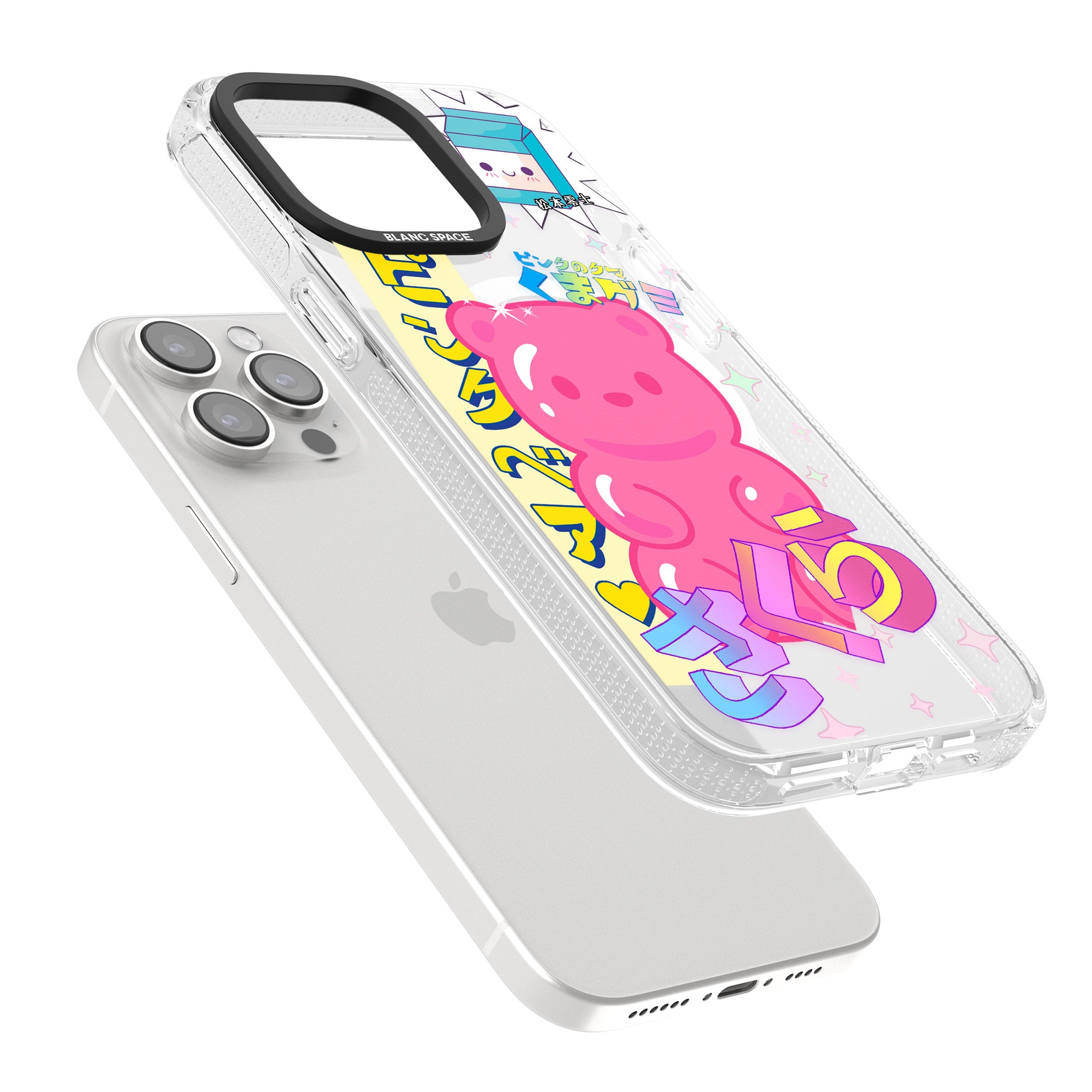 Kawaii Pink Bear Collage iPhone 15 Pro Max / 15 Pro / 14 Pro Max / 14 Pro / 13 Pro Clear Case Impact Air - Blanc Space