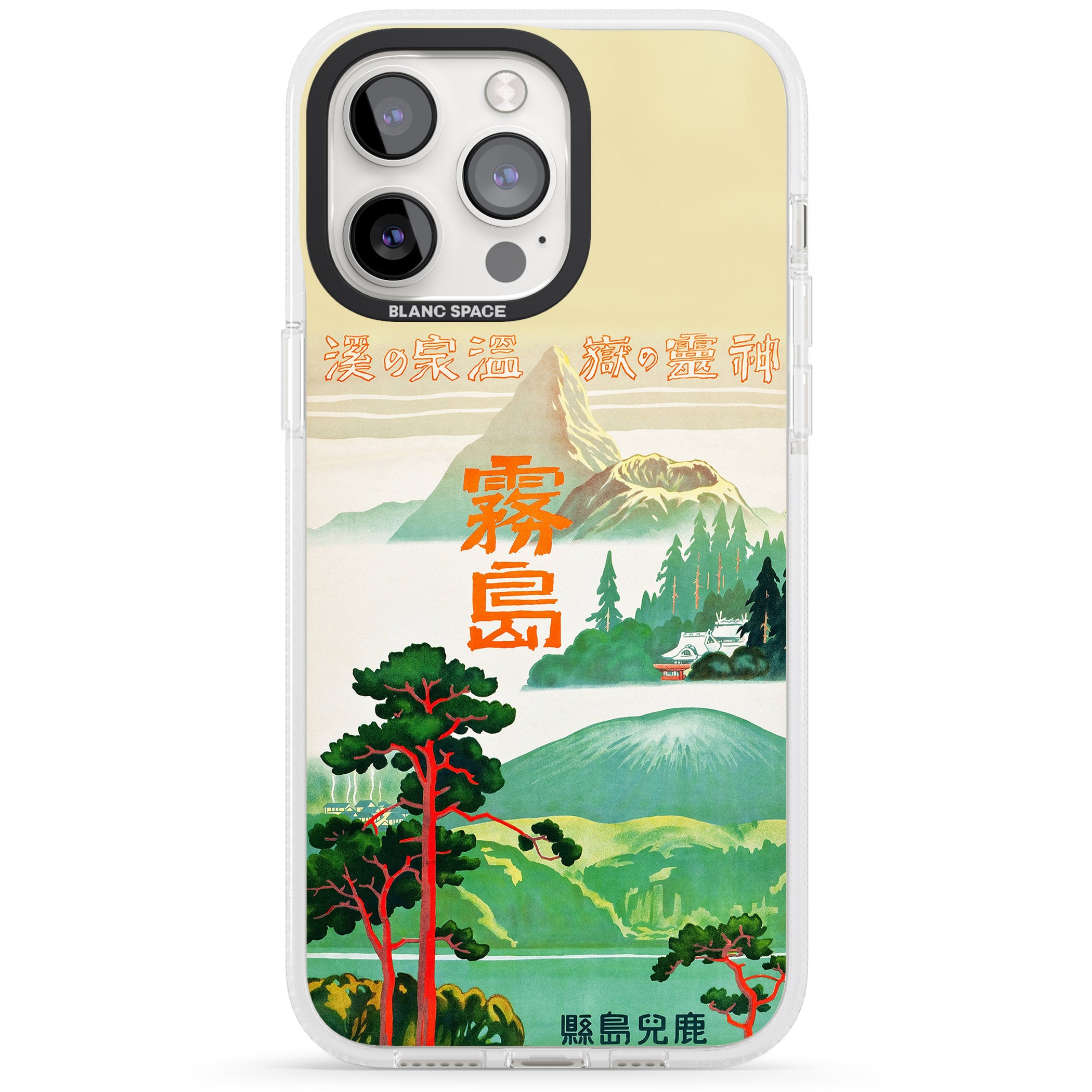 Japan Travel Poster (1930s) iPhone 15 Pro Max / 15 Pro / 14 Pro Max / 14 Pro / 13 Pro Clear Case Impact Air - Blanc Space