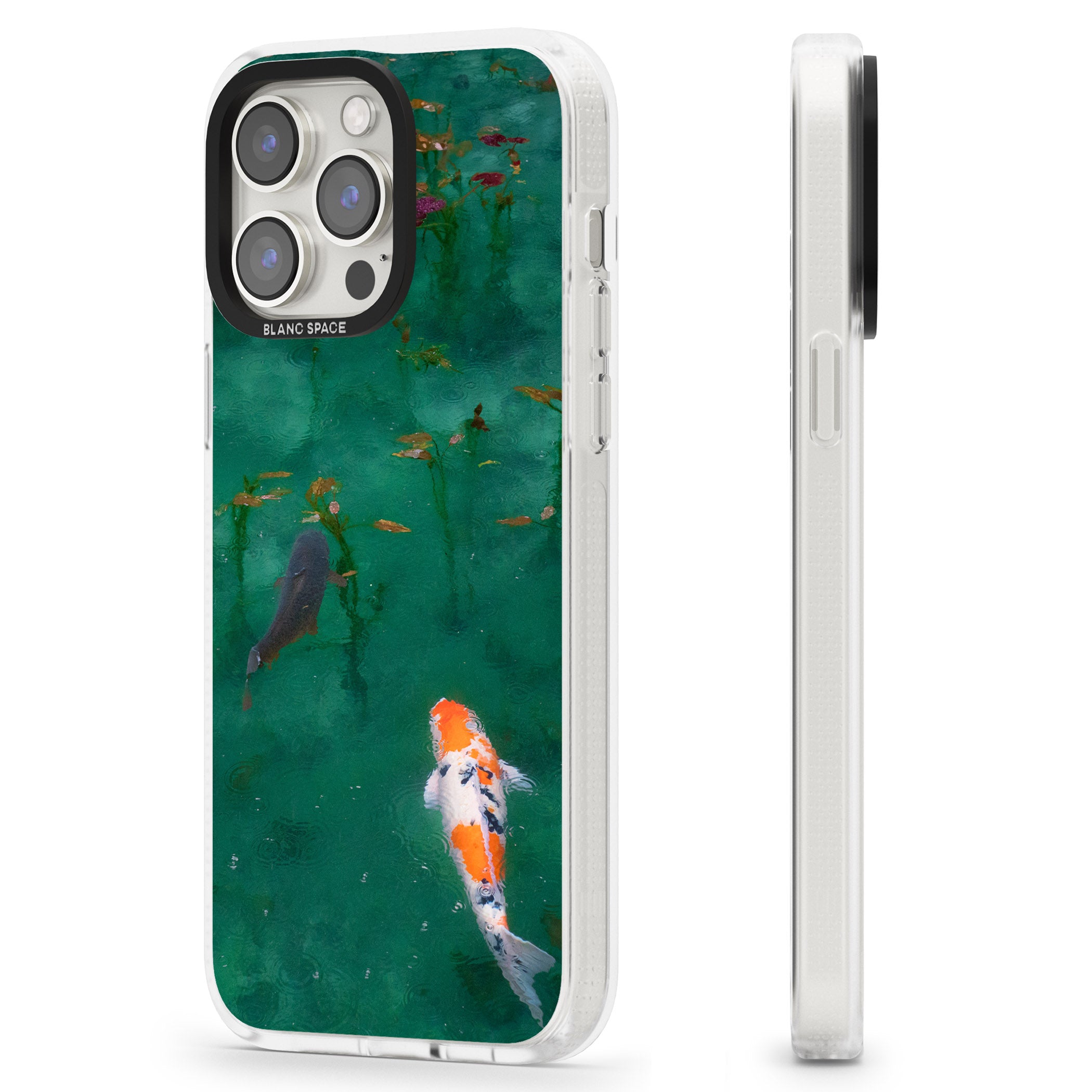 Koi Fish iPhone 15 Pro Max / 15 Pro / 14 Pro Max / 14 Pro / 13 Pro Clear Case Impact Air - Blanc Space
