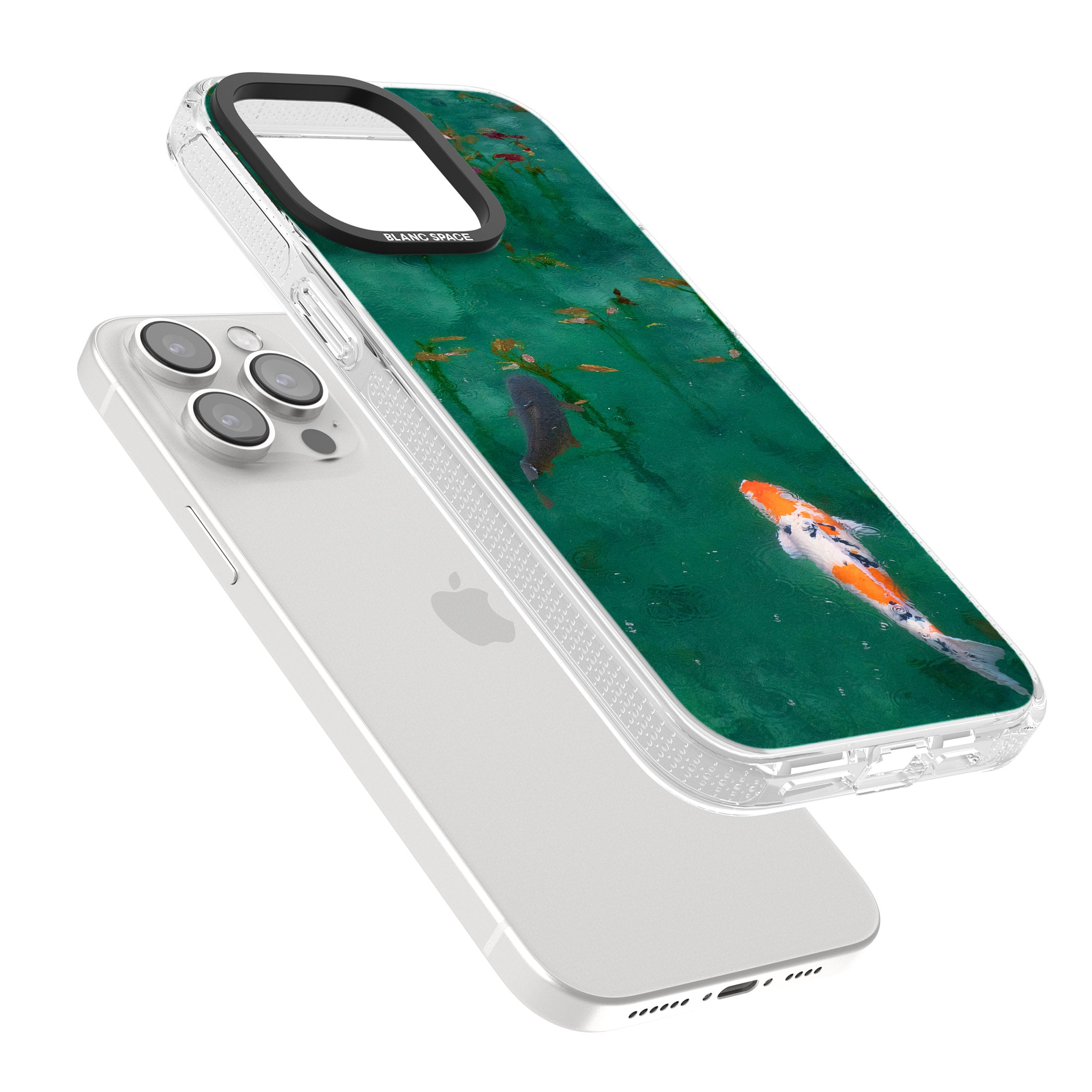 Koi Fish iPhone 15 Pro Max / 15 Pro / 14 Pro Max / 14 Pro / 13 Pro Clear Case Impact Air - Blanc Space
