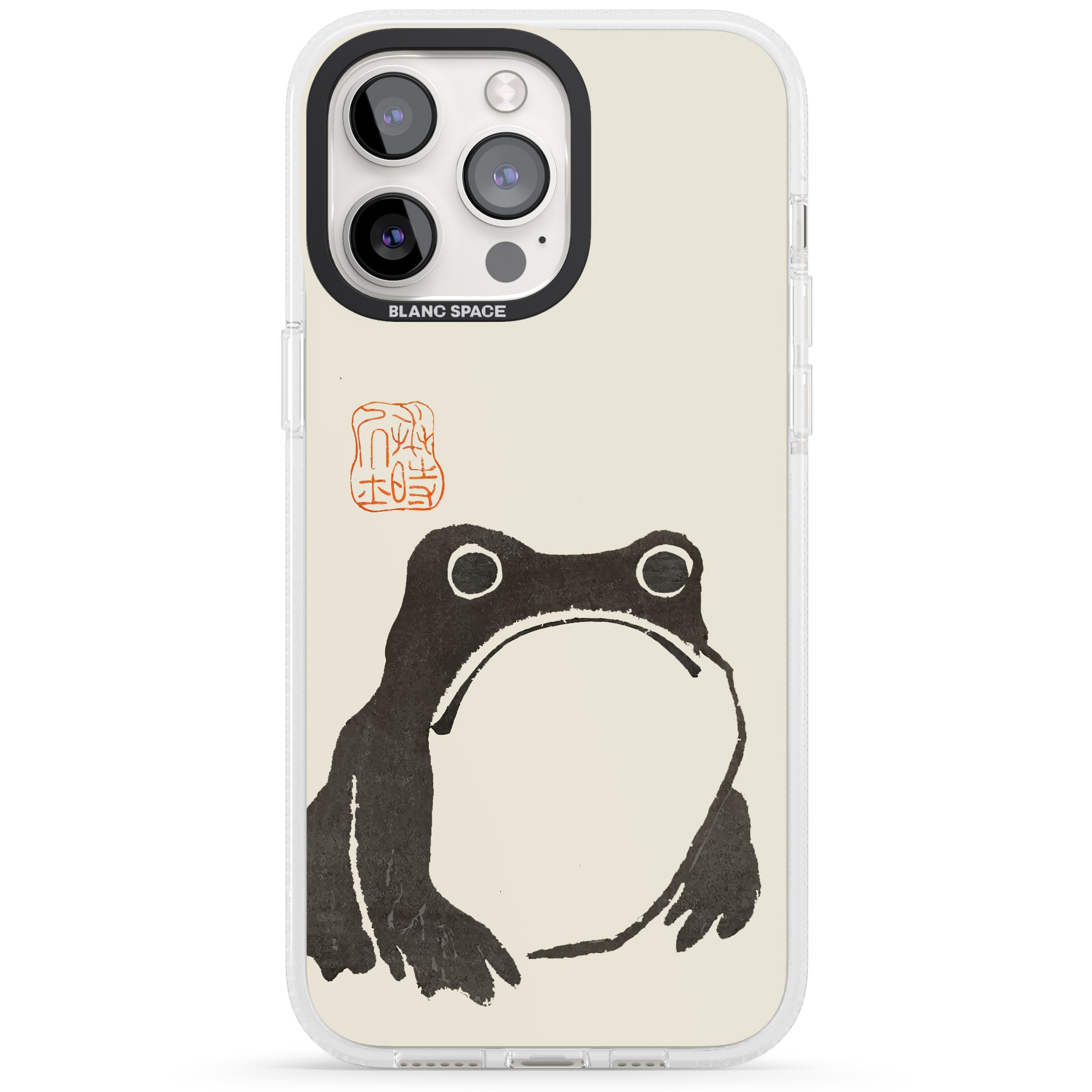 Matsumoto Hoji Frog iPhone 15 Pro Max / 15 Pro / 14 Pro Max / 14 Pro / 13 Pro Clear Case Impact Air - Blanc Space