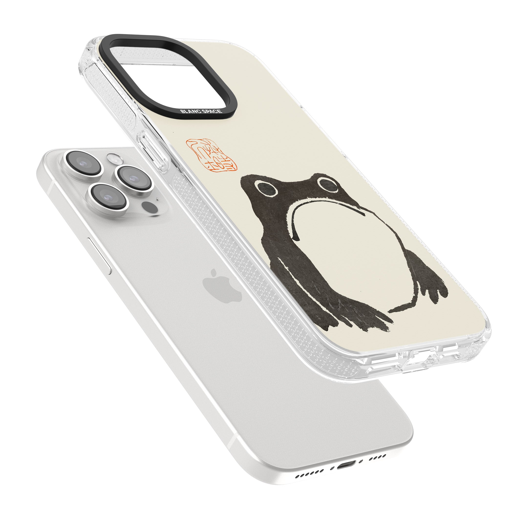 Matsumoto Hoji Frog iPhone 15 Pro Max / 15 Pro / 14 Pro Max / 14 Pro / 13 Pro Clear Case Impact Air - Blanc Space