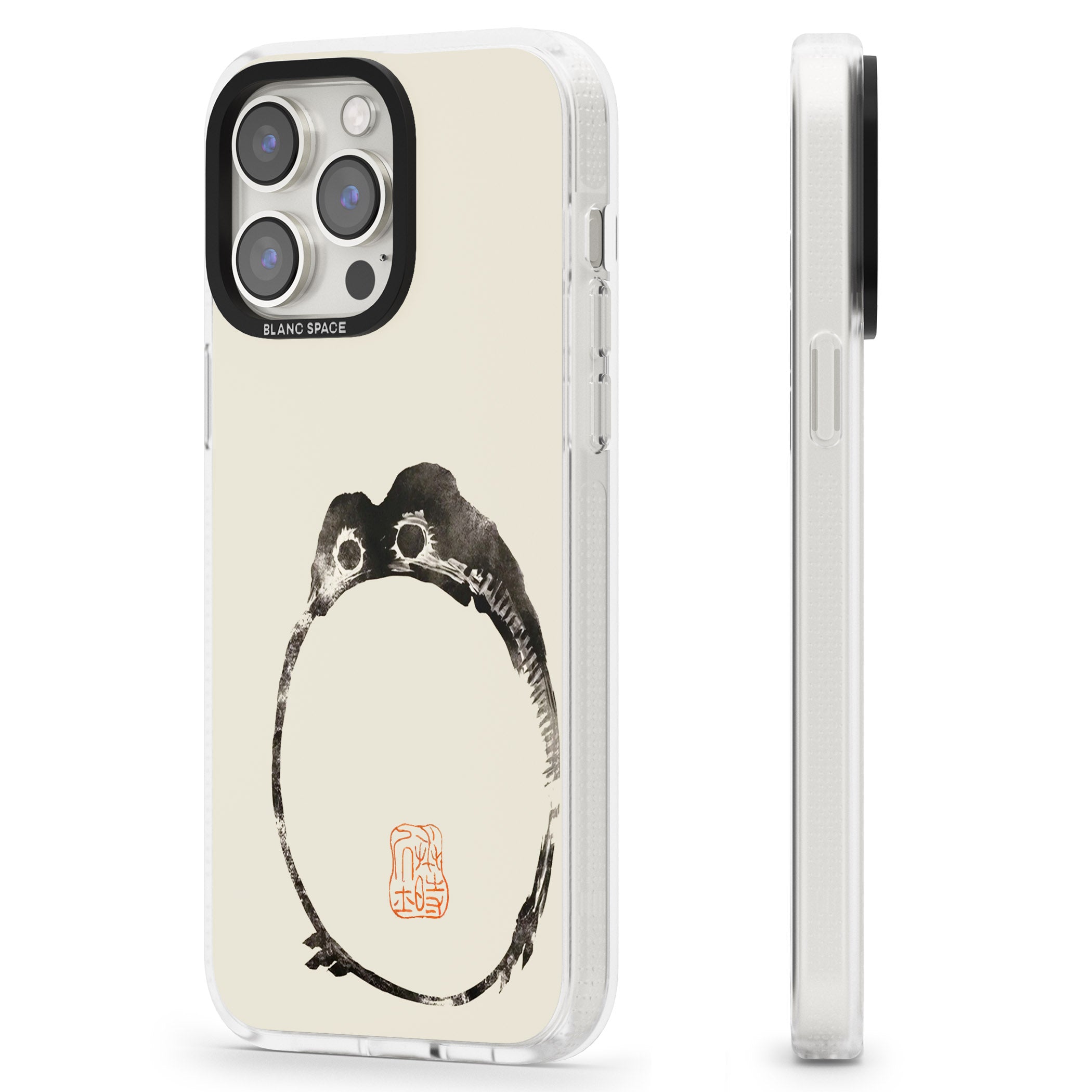 Matsumoto Hoji Round Frog iPhone 15 Pro Max / 15 Pro / 14 Pro Max / 14 Pro / 13 Pro Clear Case Impact Air - Blanc Space